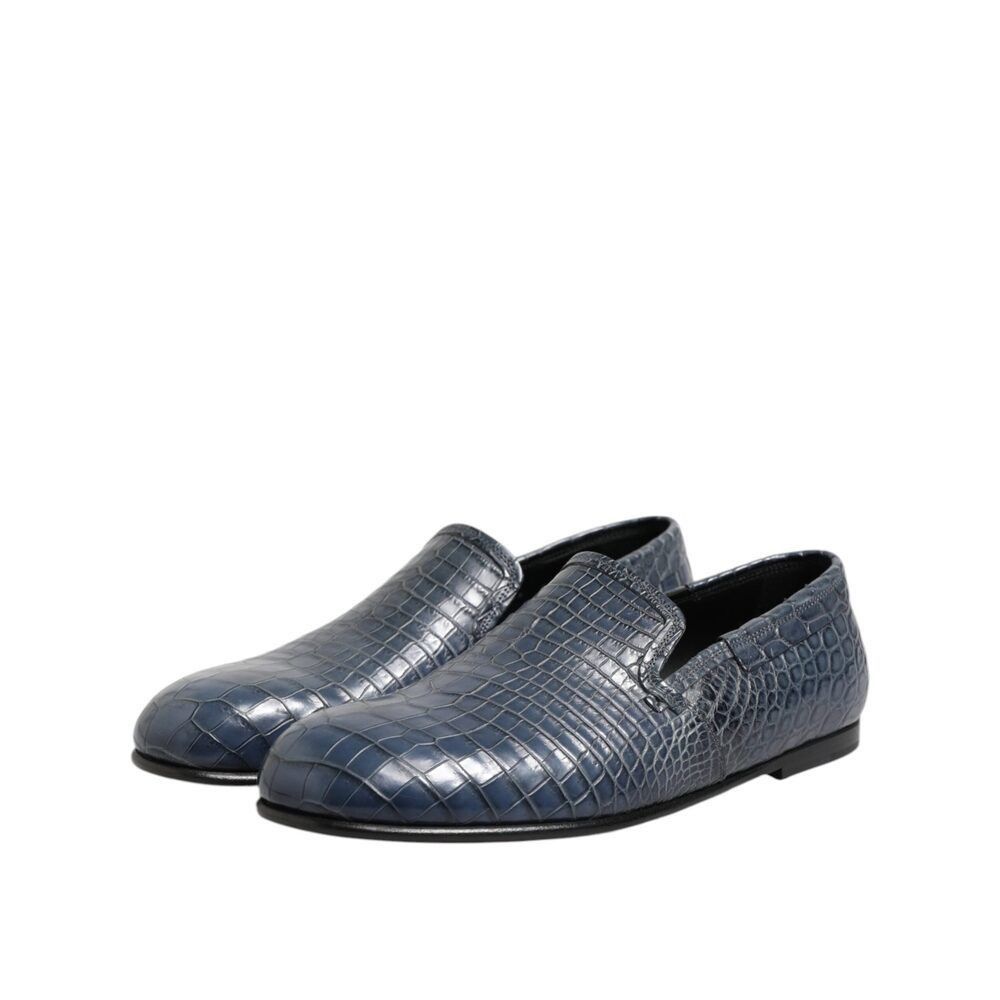 Dolce & Gabbana Dolce & Gabbana Blue Exotic Leather Slip On Loafers Men Dres Size US 9 / EU 42 - 4 Thumbnail