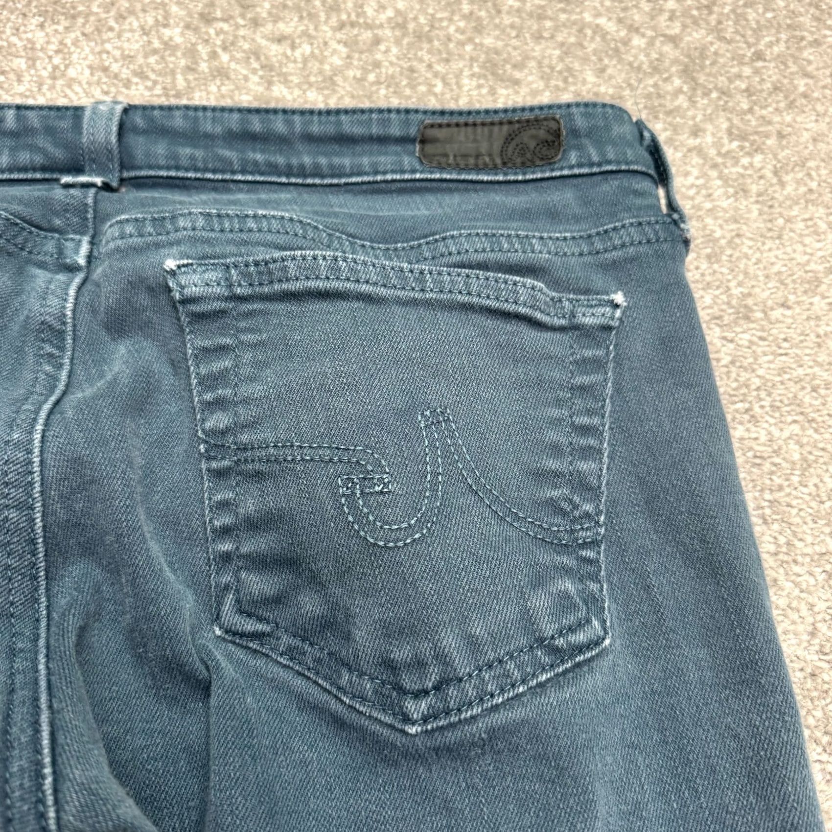 Denime AG Adriano Goldschmied The Stilt Cigarette Denim Jeans Womens 32R Blue Stretch Size 24" / US 00 / IT 34 - 4 Thumbnail