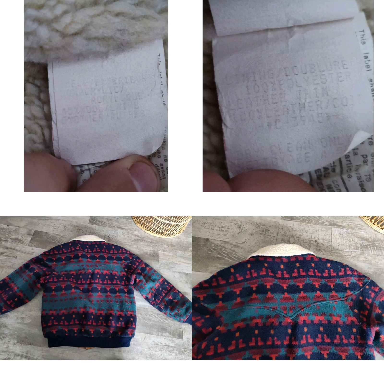 CO VINTAGE Mid-west Garment Co Aztec Leather Wool Blend Sherpa Bomber Jacket Womens Size M / US 6-8 / IT 42-44 - 10 Thumbnail