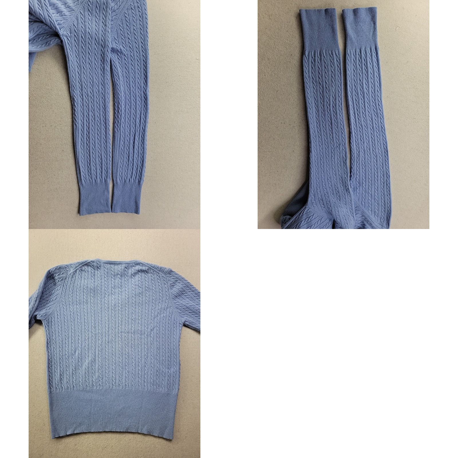 Vintage Mariele Waithe Women M Powder Blue Cable Knit Cashmere Sweater V Neck Luxury Grailed