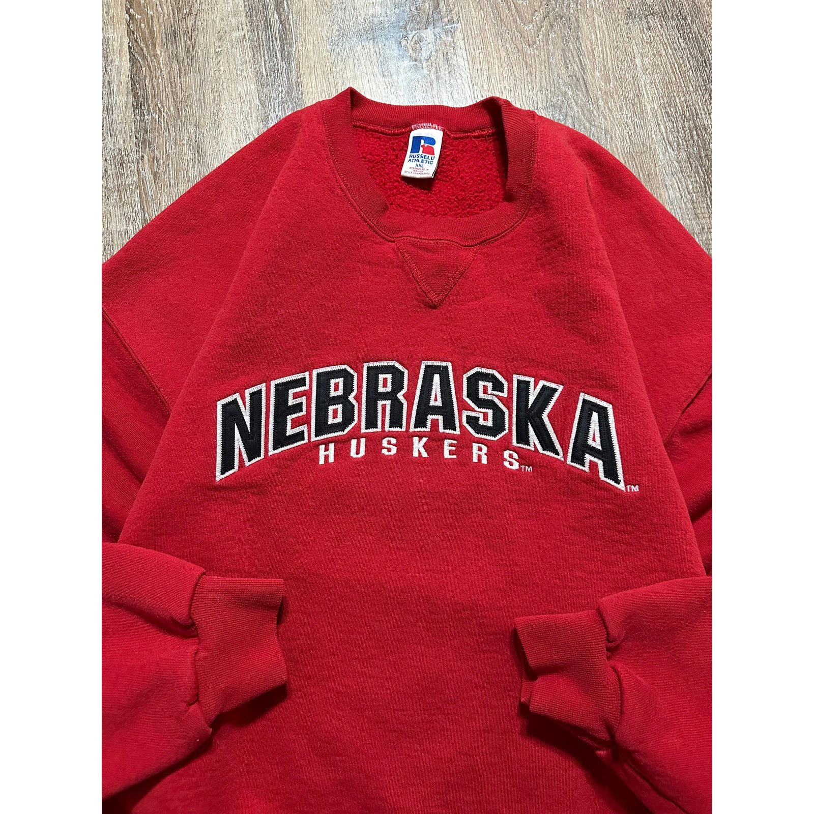Russell Athletic × Vintage VTG Nebraska Huskers Embroidered Russell Athletic Sweatshirt Size US XXL / EU 58 / 5 - 2 Thumbnail