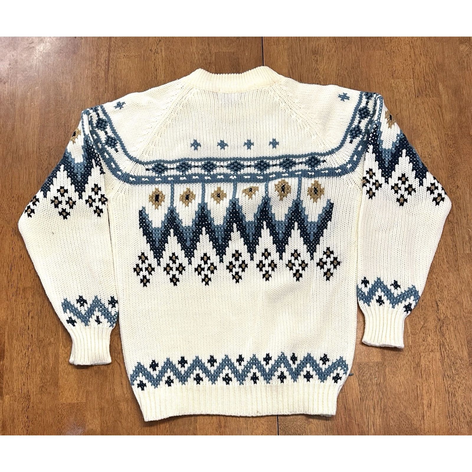 Vintage VINTAGE silton california Sweater Medium 80s 90s Geometric White Acrylic Knit Mens Size US M / EU 48-50 / 2 - 4 Thumbnail
