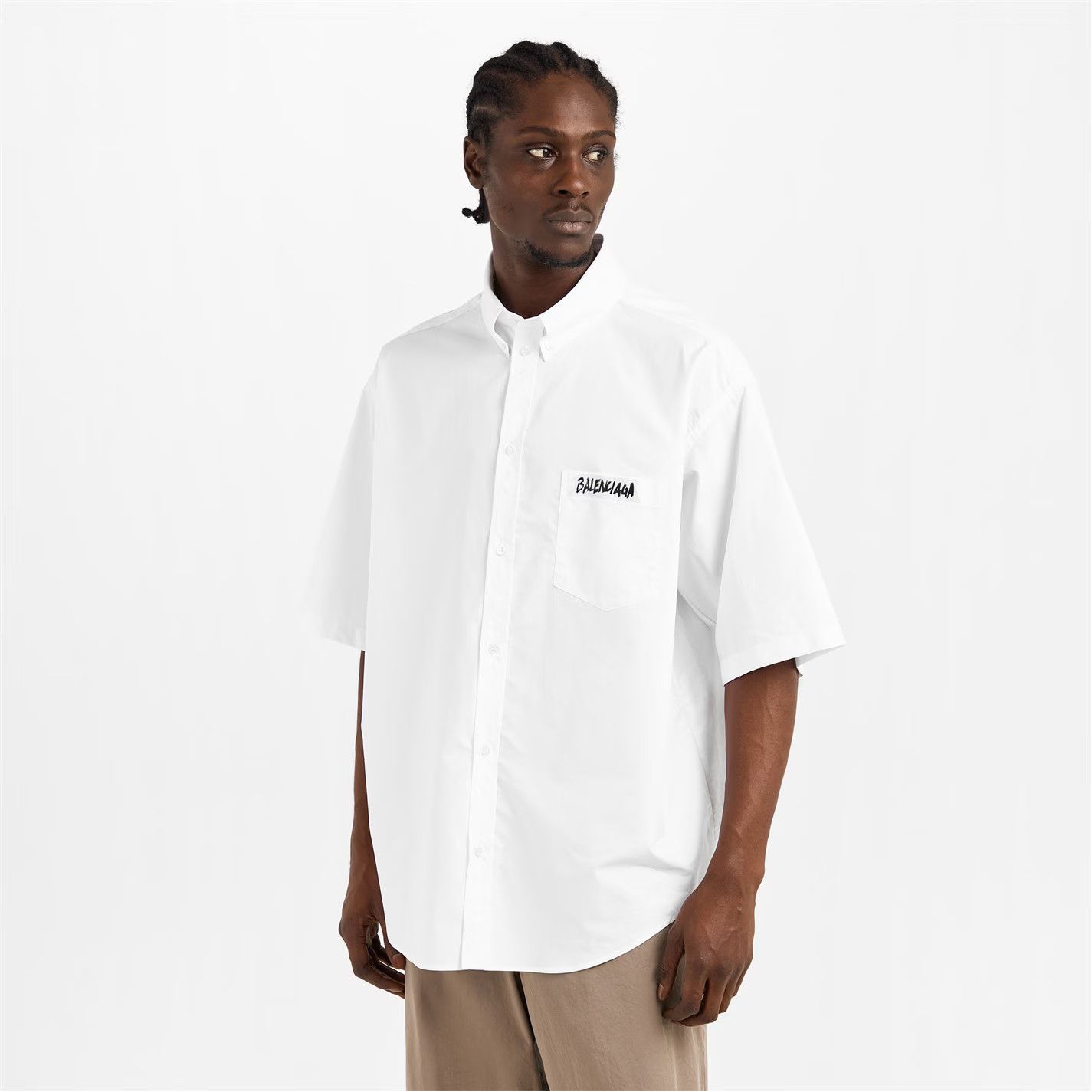 Balenciaga o1g2r1mq0226 Bal Short Sleeve Oversized T-Shirt In White Size US S / EU 44-46 / 1 - 3 Thumbnail