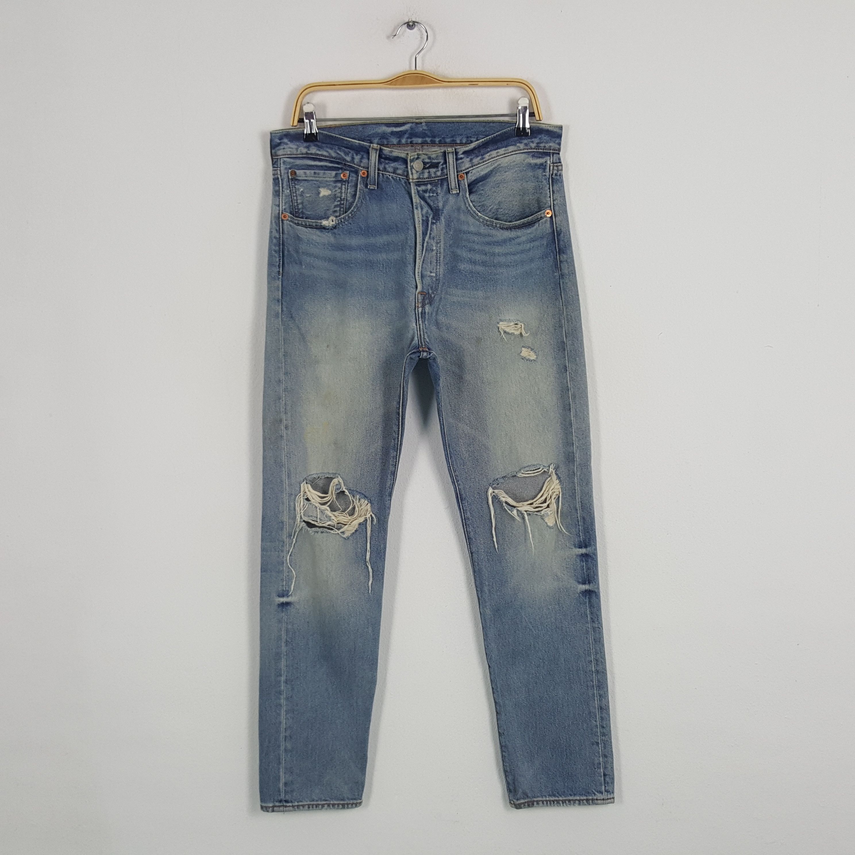 Levi's × Vintage Vintage Levi's 501 American Distressed Style Denim Jeans Size US 32 / EU 48 - 1 Thumbnail