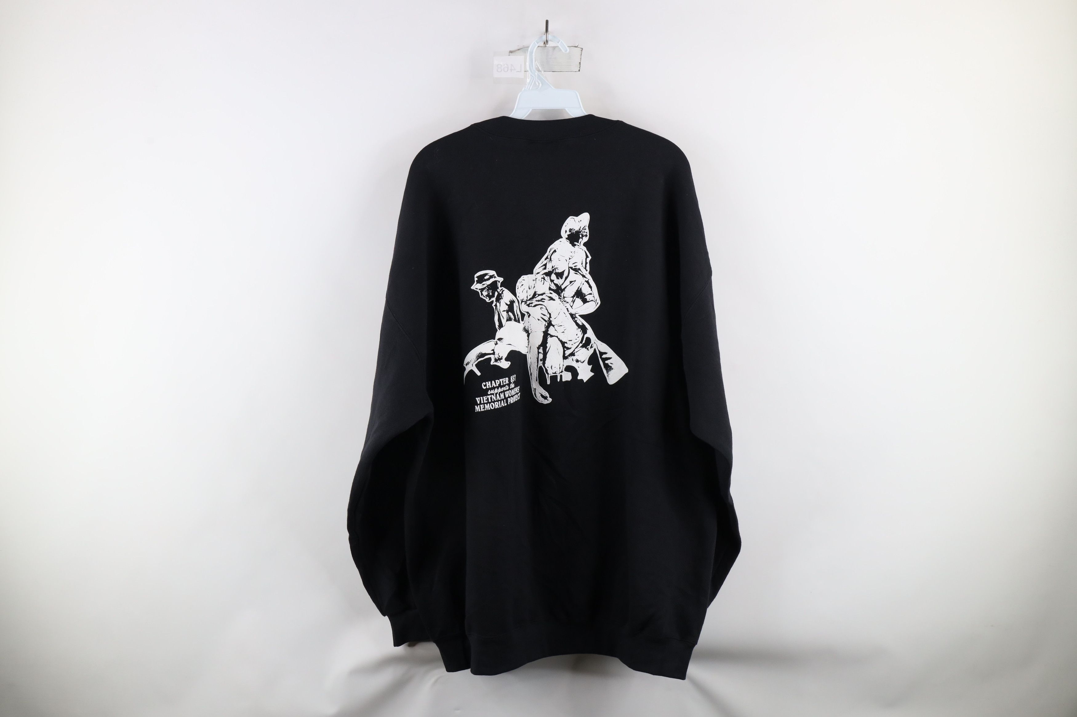 Vintage Vintage 90s Veterans of America Chapter 837 Sweatshirt Black Size US XXL / EU 58 / 5 - 13 Thumbnail