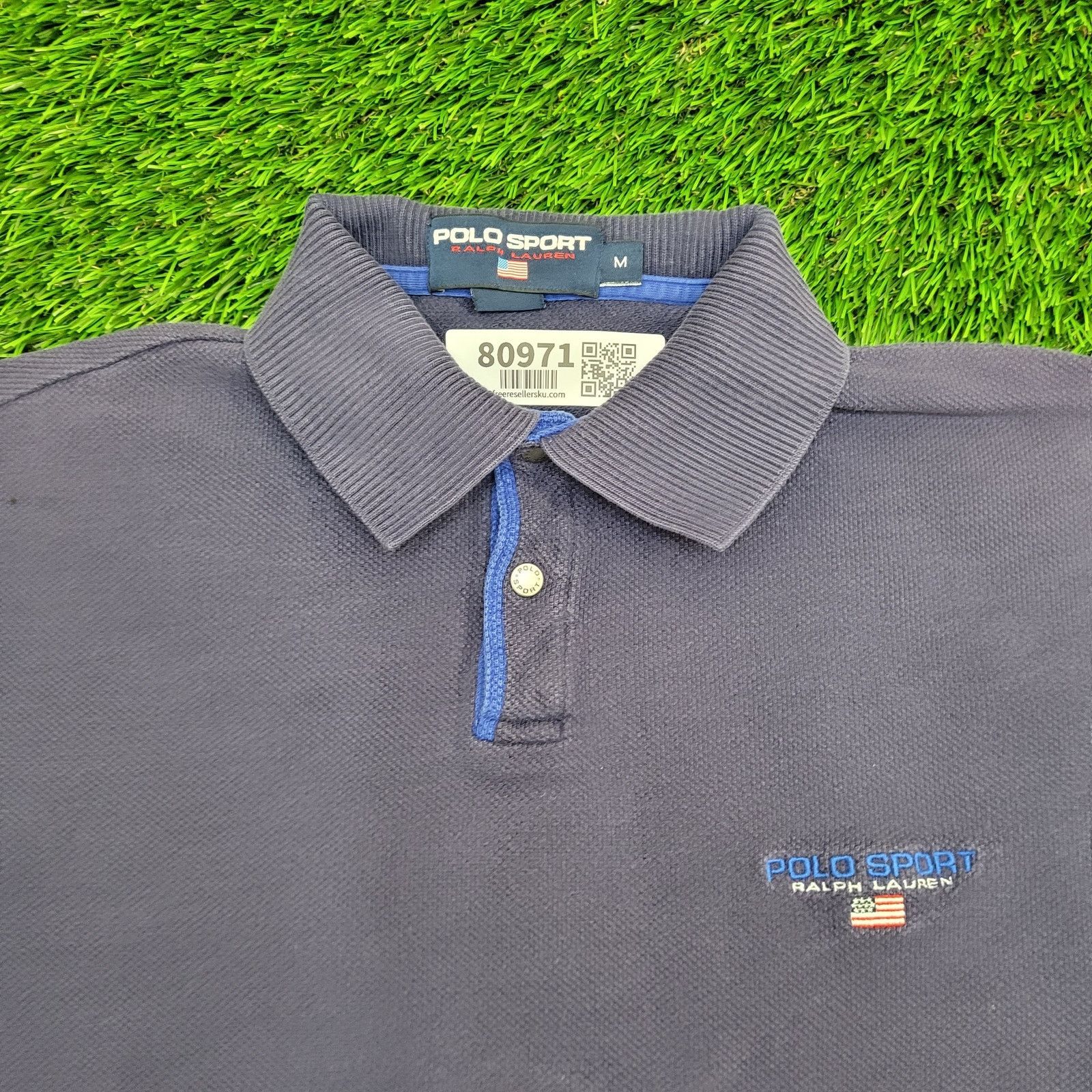 Ralph Lauren Vintage Y2K RL Polo-Sport Polo Shirt Medium 21x27 Navy-Blue Size US M / EU 48-50 / 2 - 2 Thumbnail