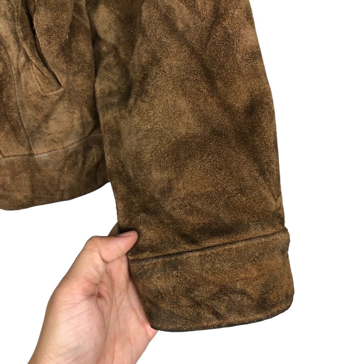 Issey Miyake 📌Vintage Biker Leather Jacket Flare Big Logo Lining Size US M / EU 48-50 / 2 - 16 Thumbnail