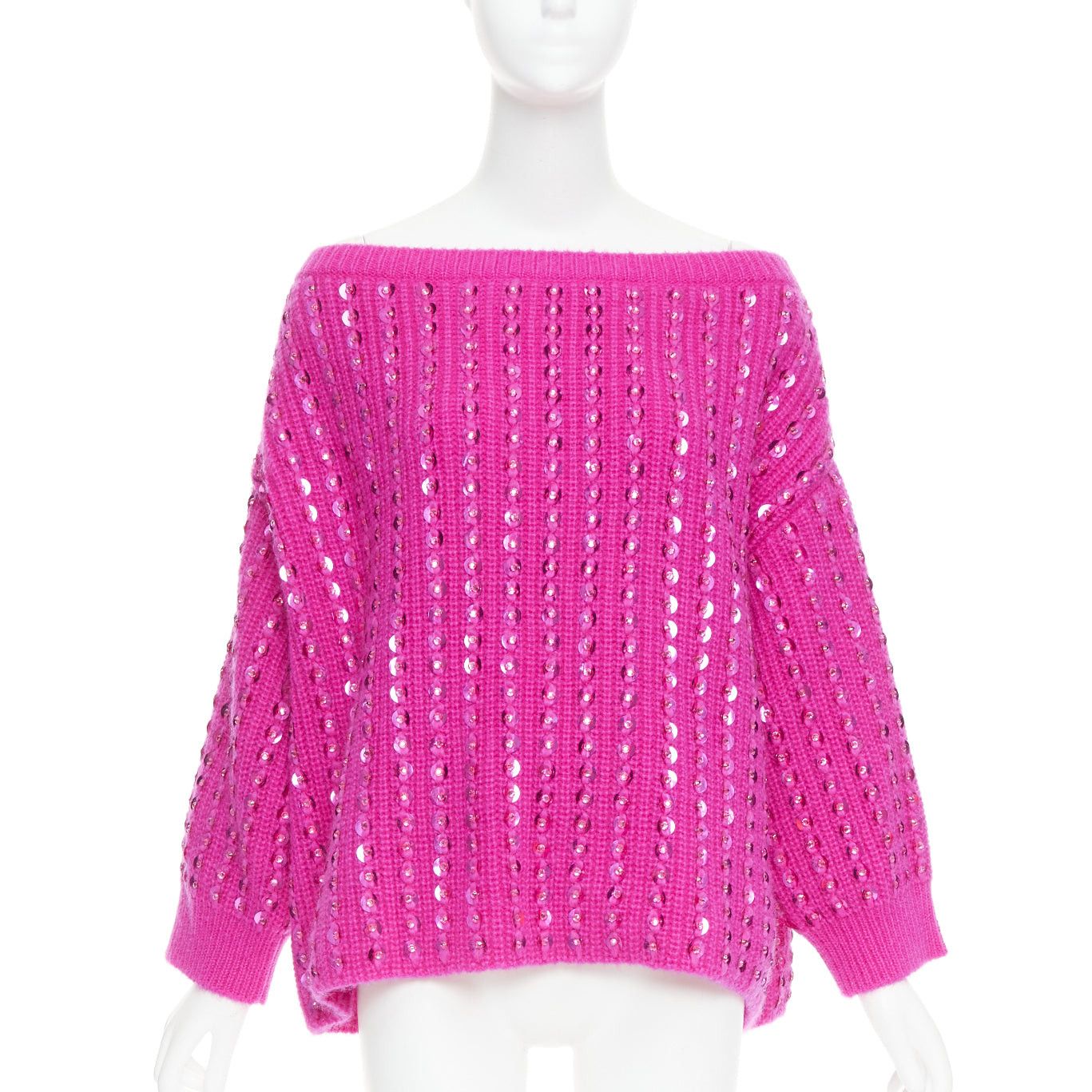 Valentino VALENTINO 2022 Pier Paolo Piccioli hot pink mohair blend jewel sweater S Size S / US 4 / IT 40 - 1 Thumbnail