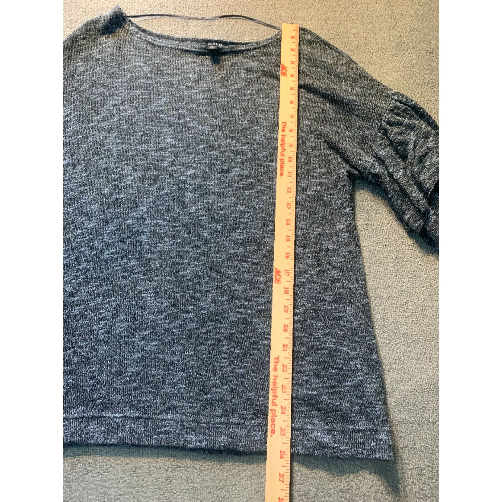 Vintage a.n.a Women's Gray Sweater XL 3/4 Sleeve Sparkles Women Extra Large Size XL / US 12-14 / IT 48-50 - 3 Thumbnail