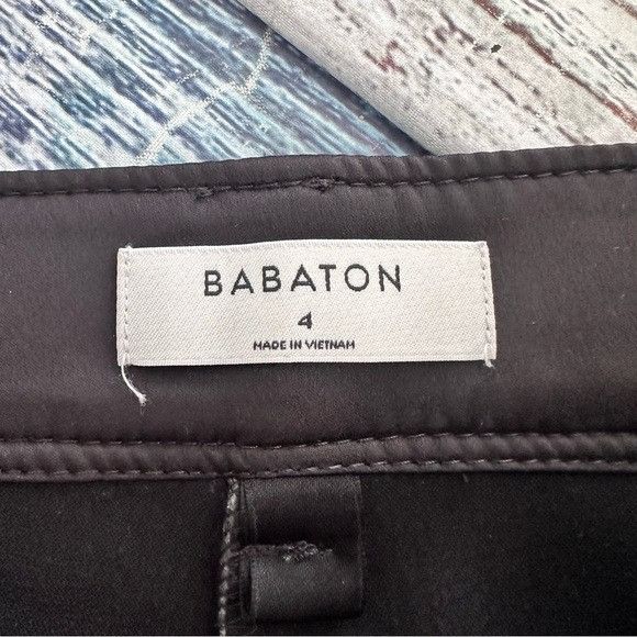 Other Babaton Black Vegan Leather Straight Leg Pants Size 27" / US 4 / IT 40 - 5 Thumbnail