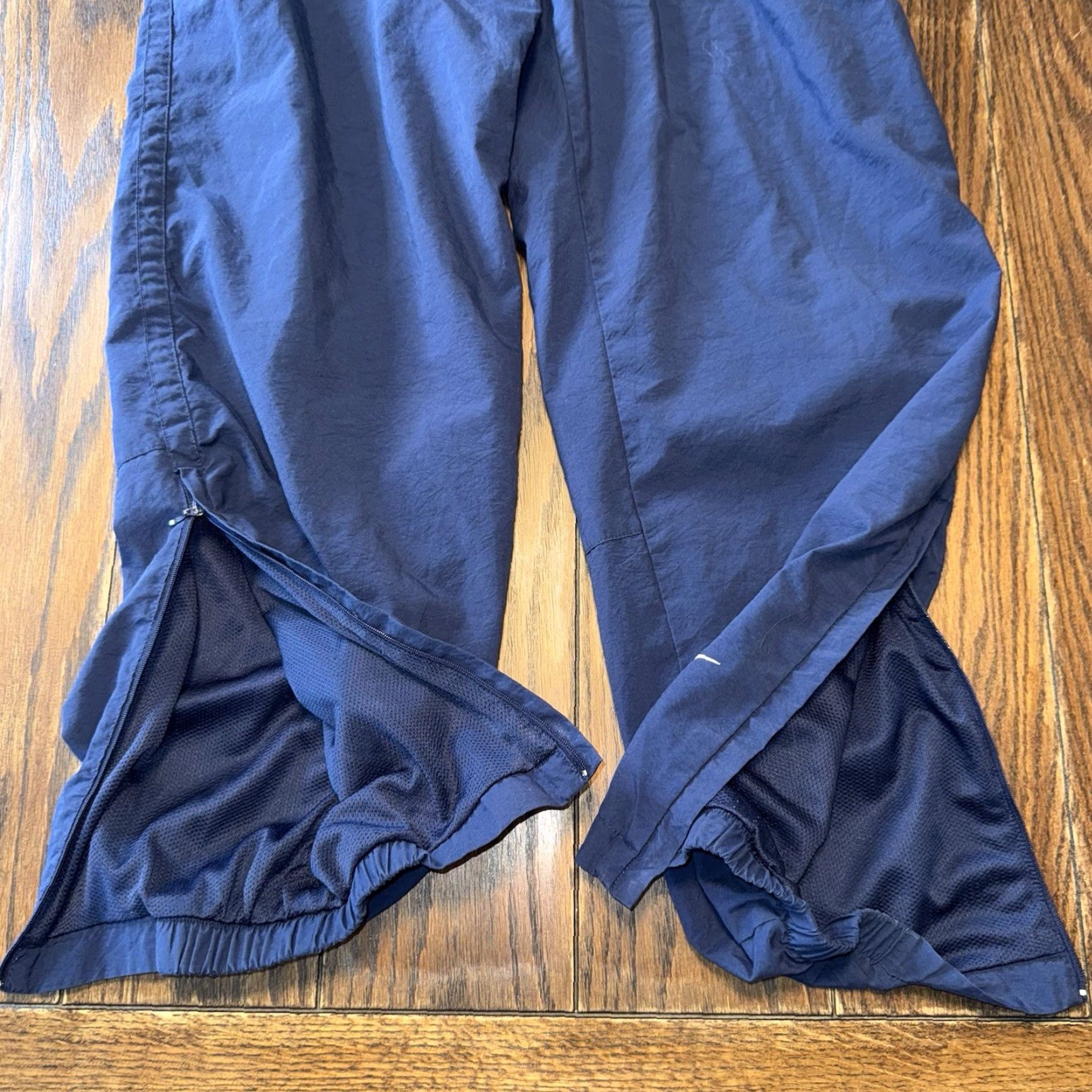 Nike VINTAGE Nike Lined Track Pants Mens Medium Ankle Zip Blue Sports Logo 90s Size US 31 - 3 Thumbnail