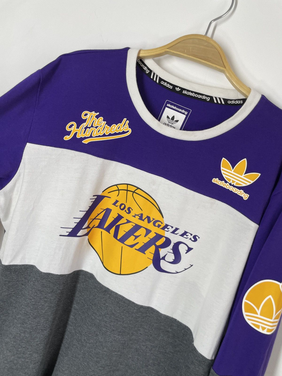 Adidas Adidas skateboarding the Hundreds Lakers longsleve t shirt Size US M / EU 48-50 / 2 - 5 Thumbnail