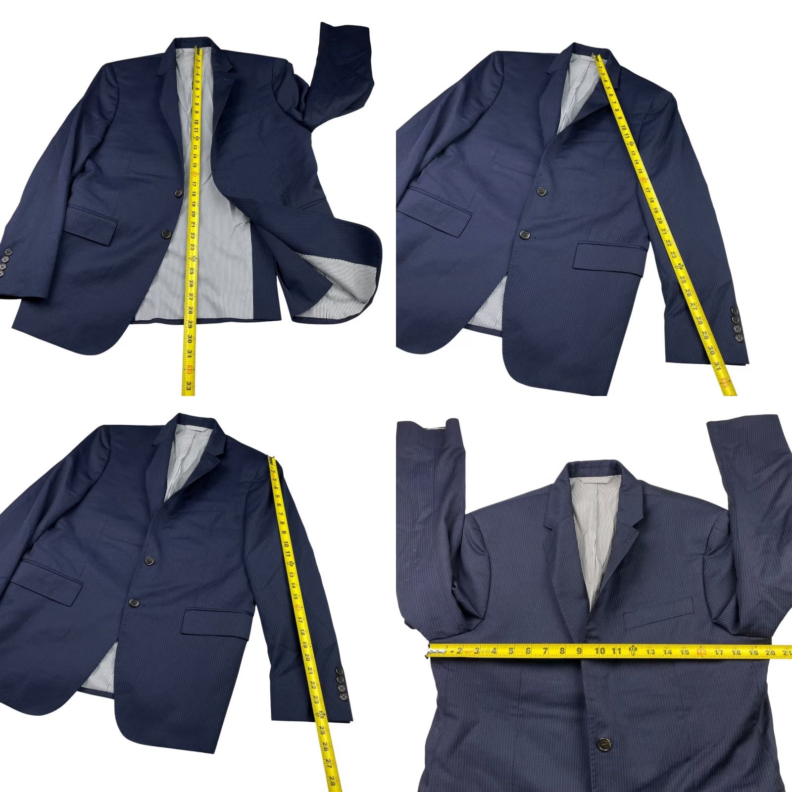 Todd Snyder Todd Snyder Men’s Mayfair Fit Blazer Jacket Navy Blue Stripe 100% Wool 2-Button 40R Regular Mens Size 40R - 8 Thumbnail