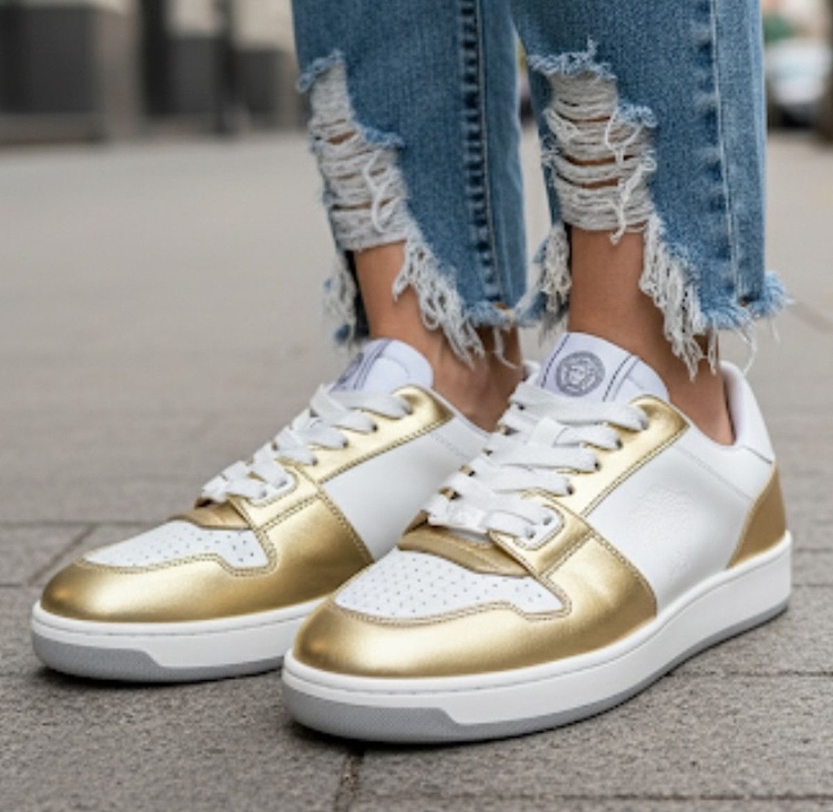 Versace Medusa Leather Women's Sneaker Shoe 1014316 sz 38