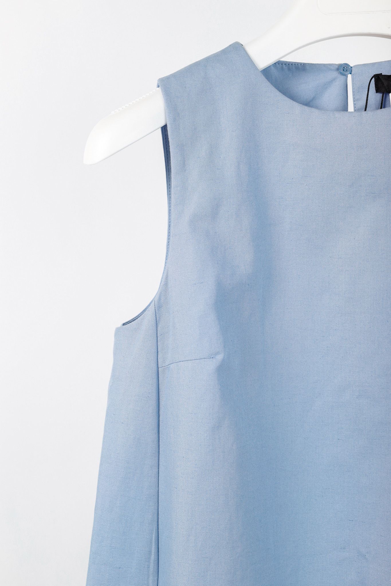 Weekend Max Mara Weekend Max Mara Racer Light Blue Cotton & Linen Short Dress Size S / US 4 / IT 40 - 5 Thumbnail