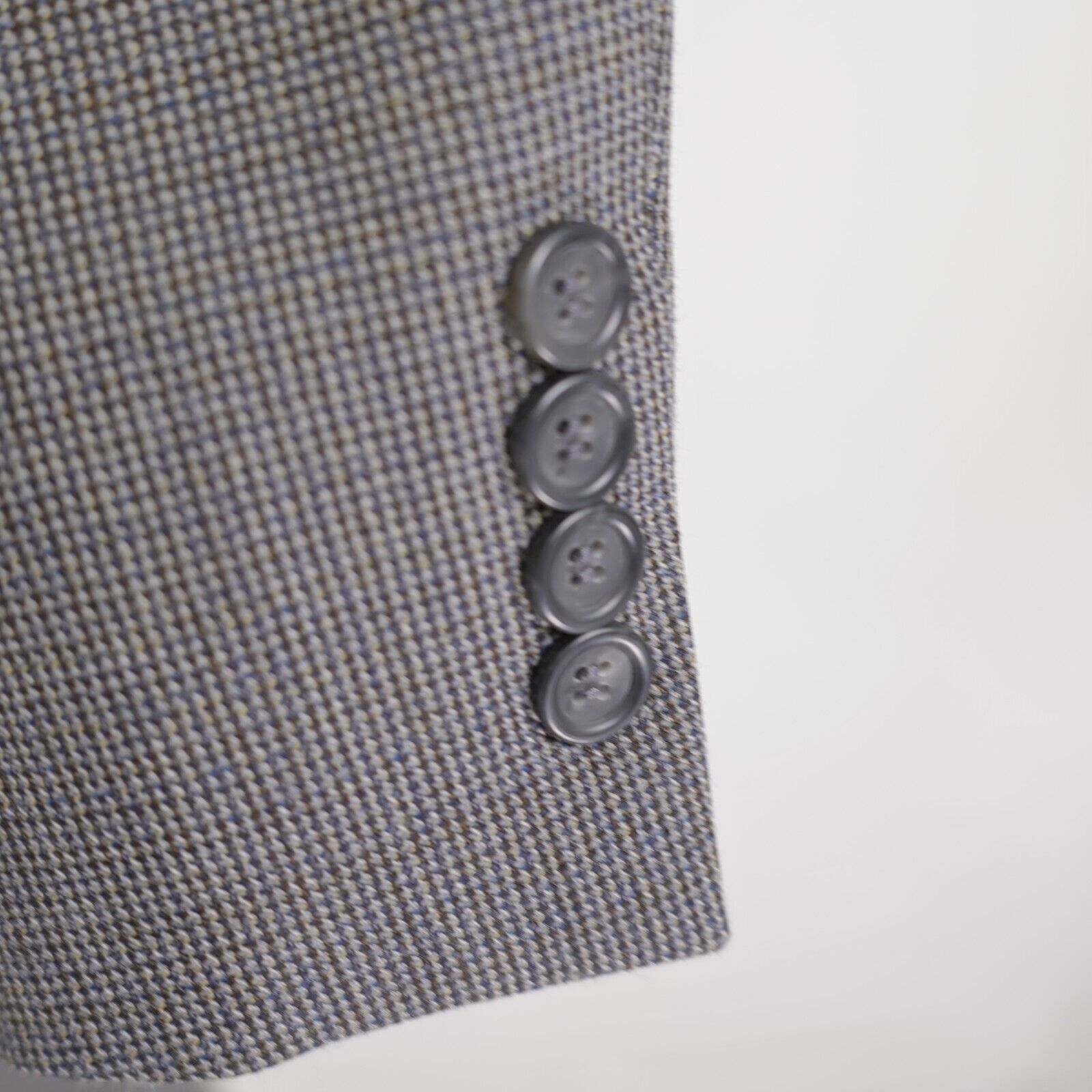 Pronto Uomo Pronto Uomo Platinum Black Gray Blue Check Tweed Wool Sport Size 52R - 3 Thumbnail