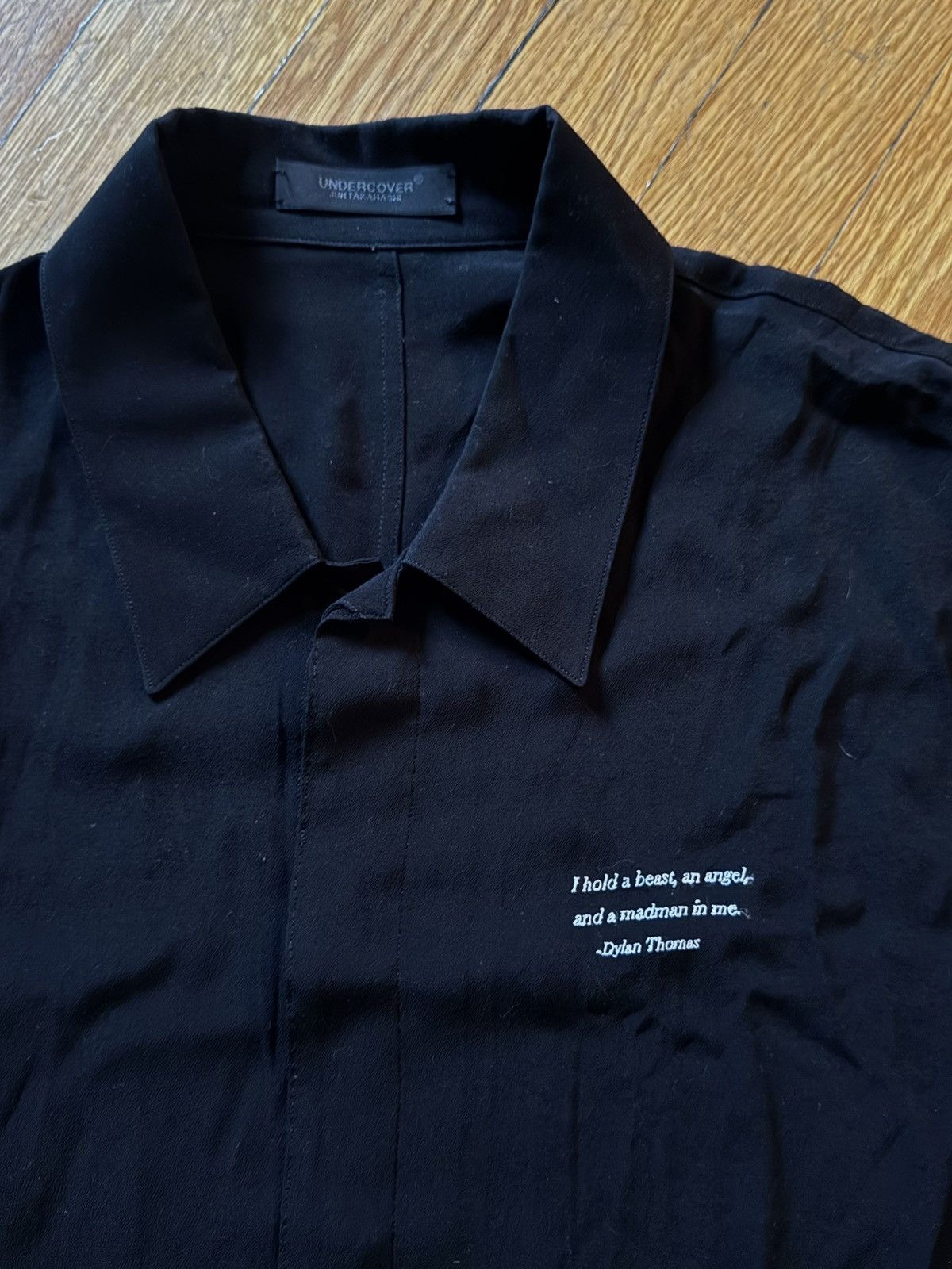 Undercover SS20 Quote Black Button Up Size US L / EU 52-54 / 3 - 1 Thumbnail