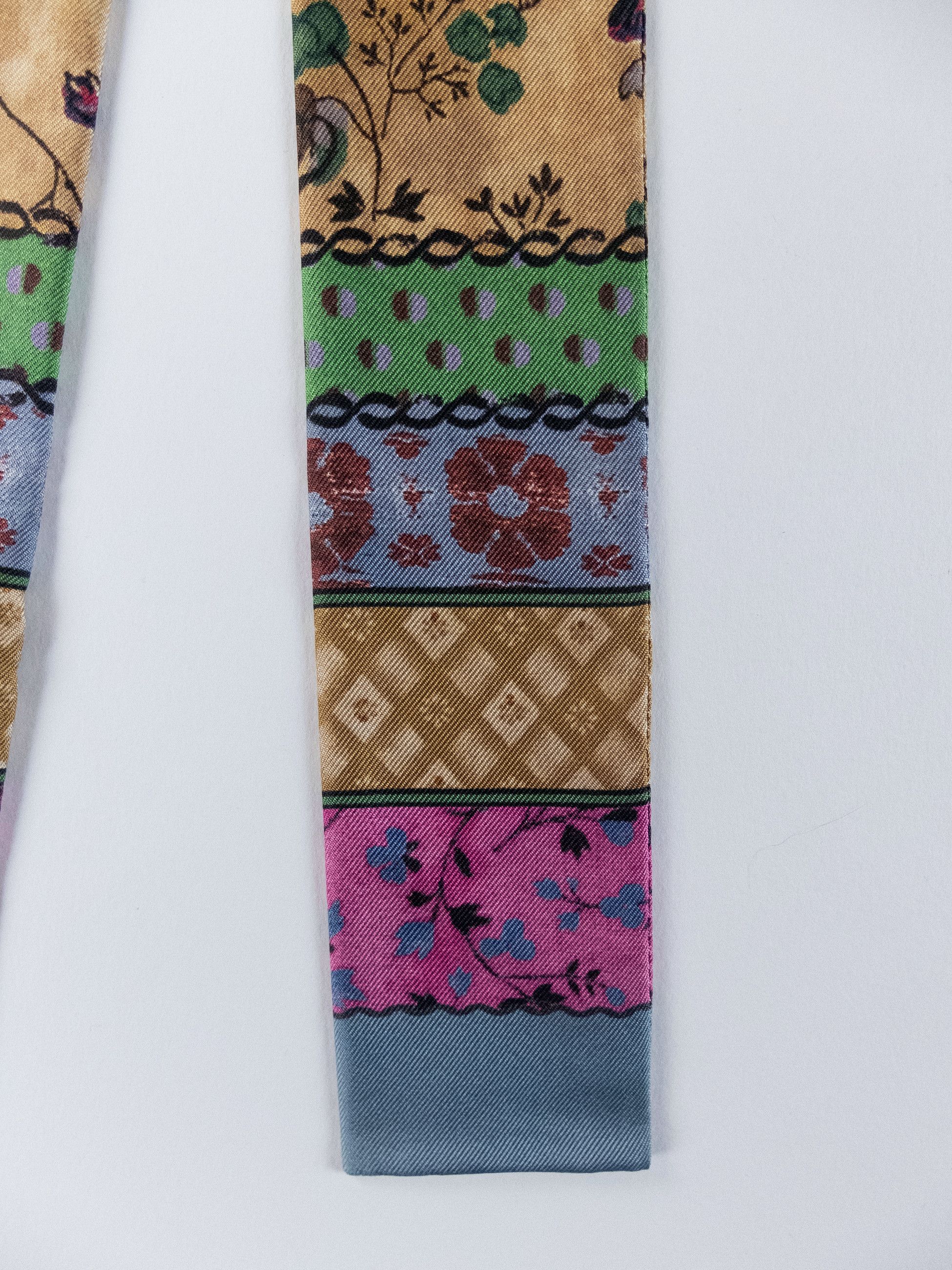 Loro Piana LORO PIANA floral print silk mitzah scarf tie band q Size ONE SIZE - 2 Thumbnail