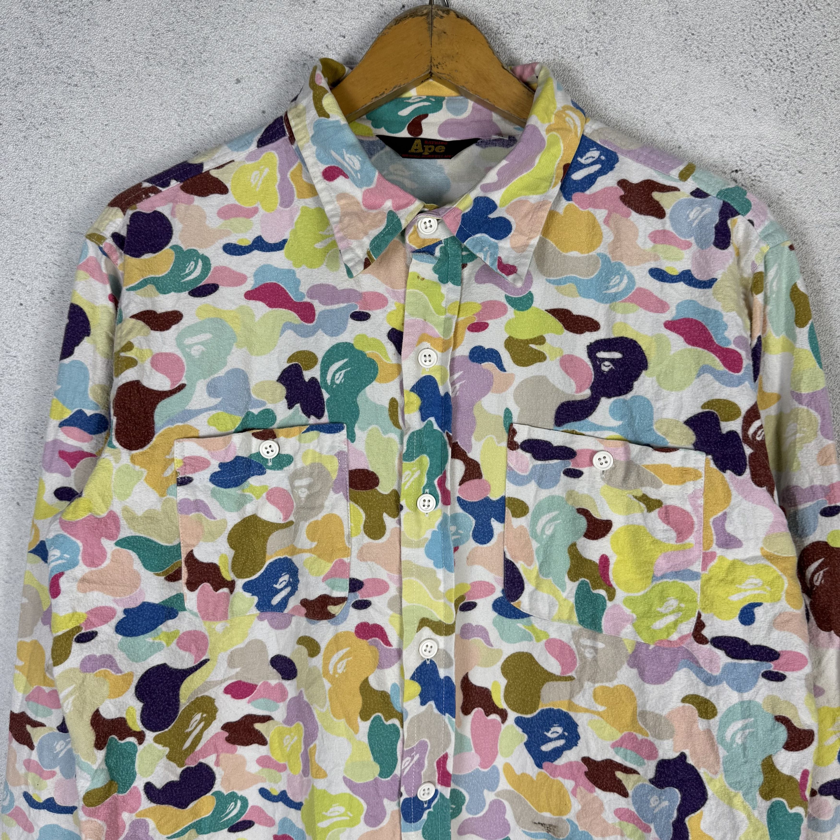 Bape Vintage BAPE Multi Camo Bathing Ape Button Up Shirt Size US M / EU 48-50 / 2 - 4 Thumbnail