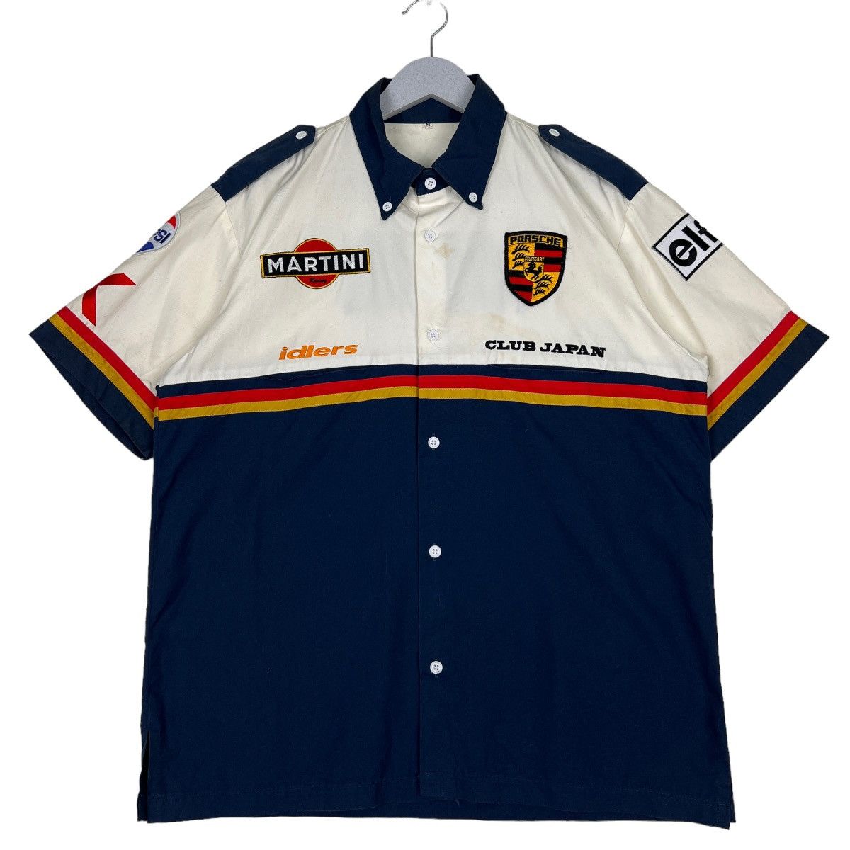 Vintage Porsche graphic off shoulder top
