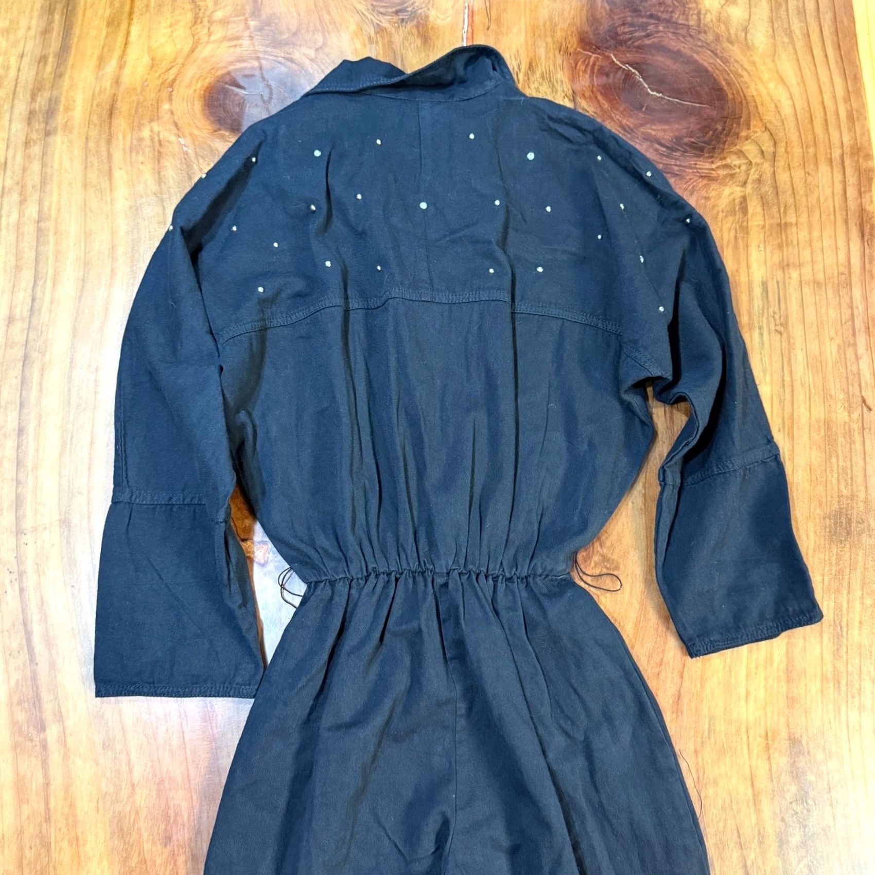 Cherokee VINTAGE Cherokee Jumpsuit Womens 80s 90s Cotton Black Beaded Disco SS16 S/M Size 28" / US 6 / IT 42 - 7 Thumbnail