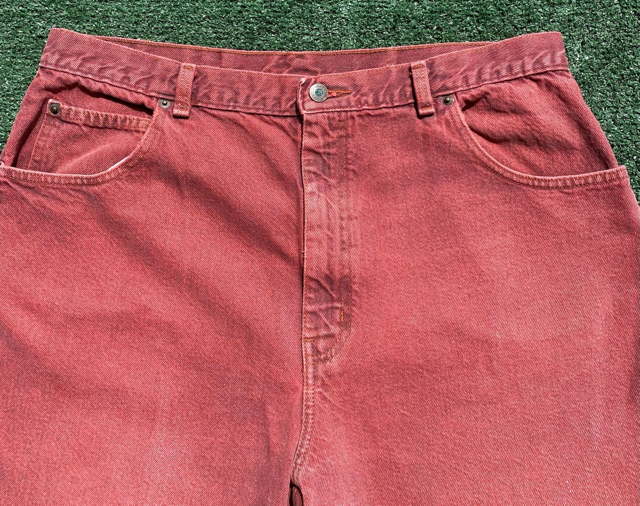 Vintage 90’s Sasson Desert Red Denim Jean Shorts Jorts Men’s Size 35 Size US 35 - 2 Thumbnail