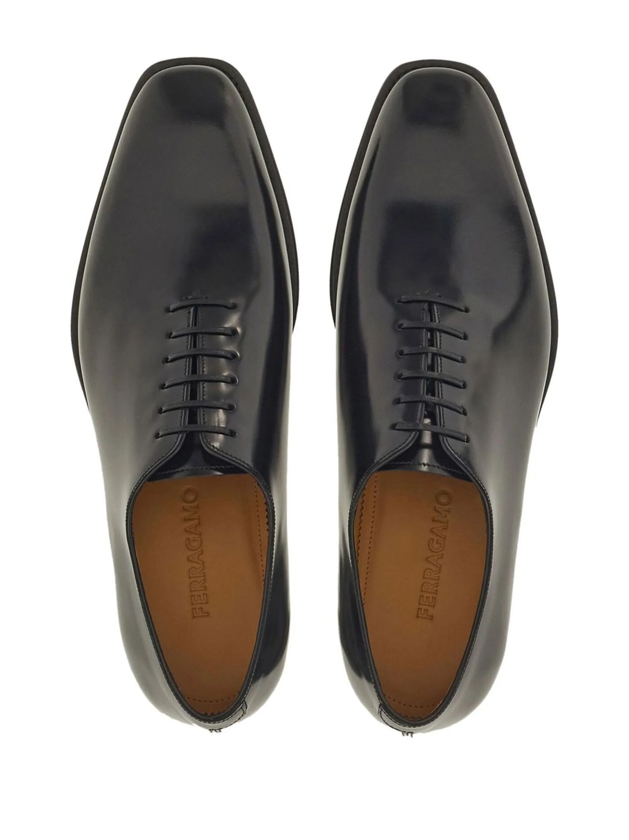 Salvatore Ferragamo o1s1rm0126 Calf Leather Oxford Shoes in Black Size US 10 / EU 43 - 4 Thumbnail
