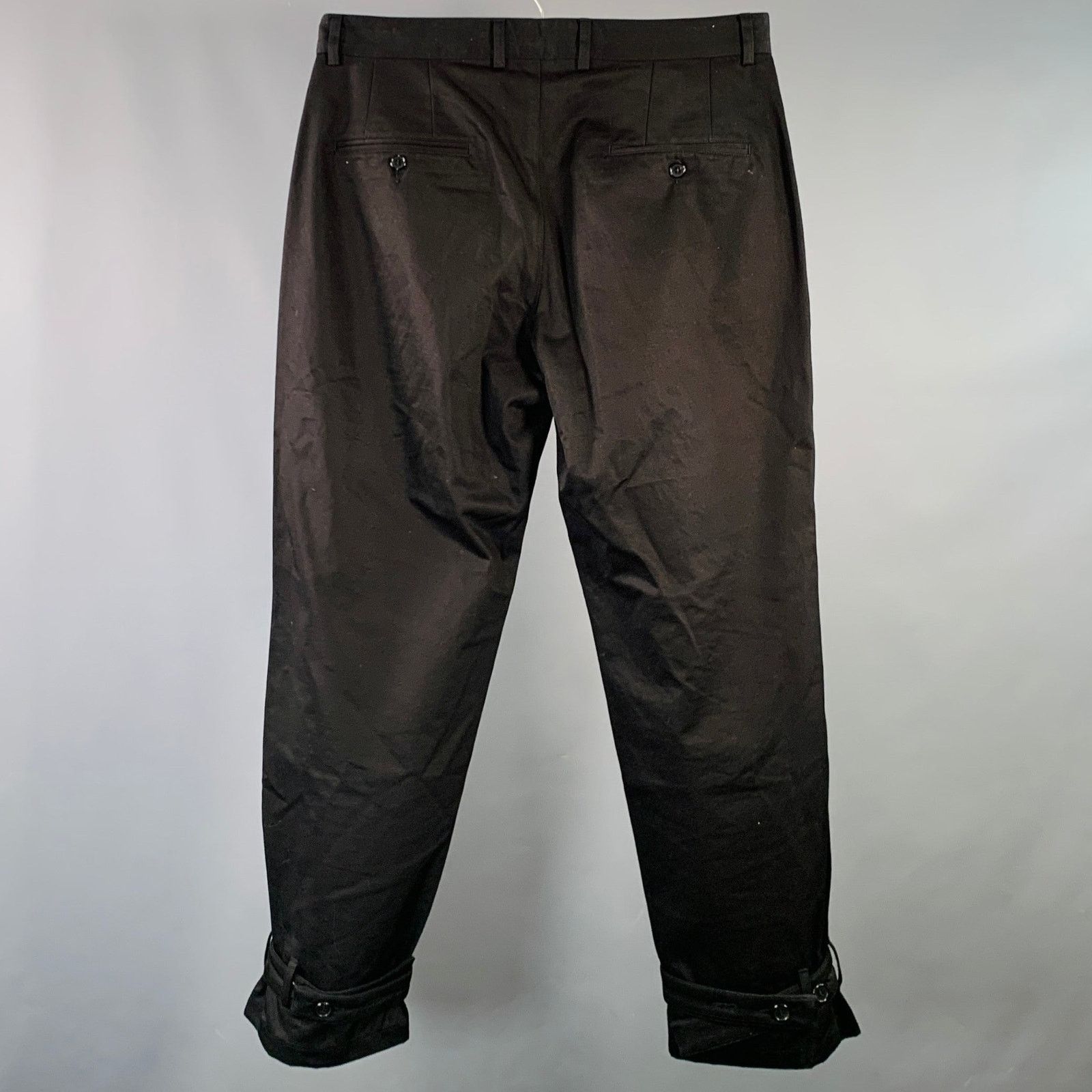 Marni MARNI Size 32 Black Twill Cotton Belted Casual Pants Size US 32 / EU 48 - 2 Thumbnail