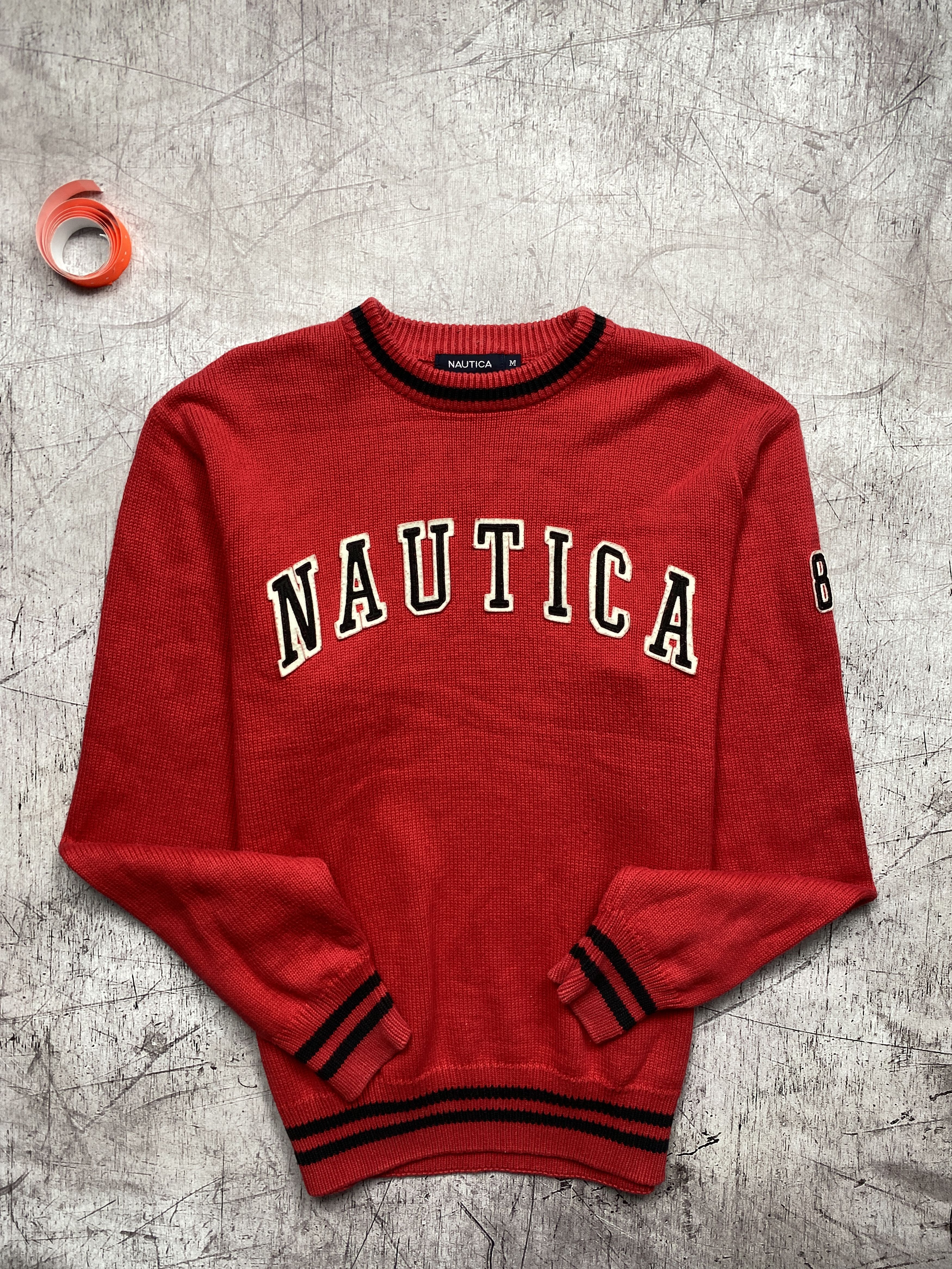 Nautica × Vintage Nautica Vintage Mens Big Logo Knit Sweater Size US M / EU 48-50 / 2 - 1 Thumbnail