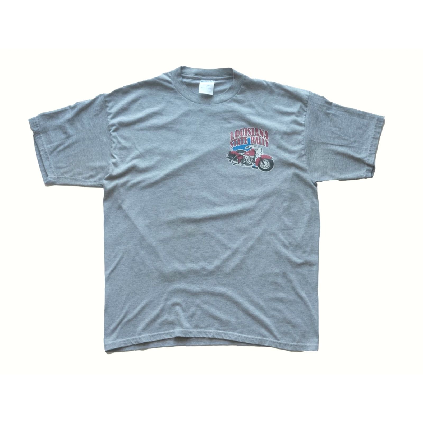 Jerzees VINTAGE JERZEES T-Shirt Motorcycle Biker Louisiana State Rally Distressed Gray XL Men Size US XL / EU 56 / 4 - 3 Thumbnail