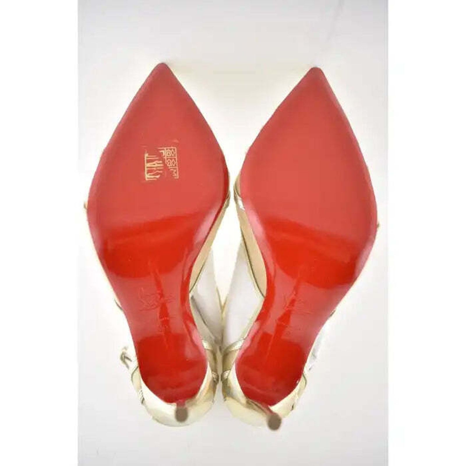 Christian Louboutin Theodorella 100 Platine Gold Mesh Ankle Strap Heel Pump 39 Size US 9 / IT 39 - 11 Thumbnail