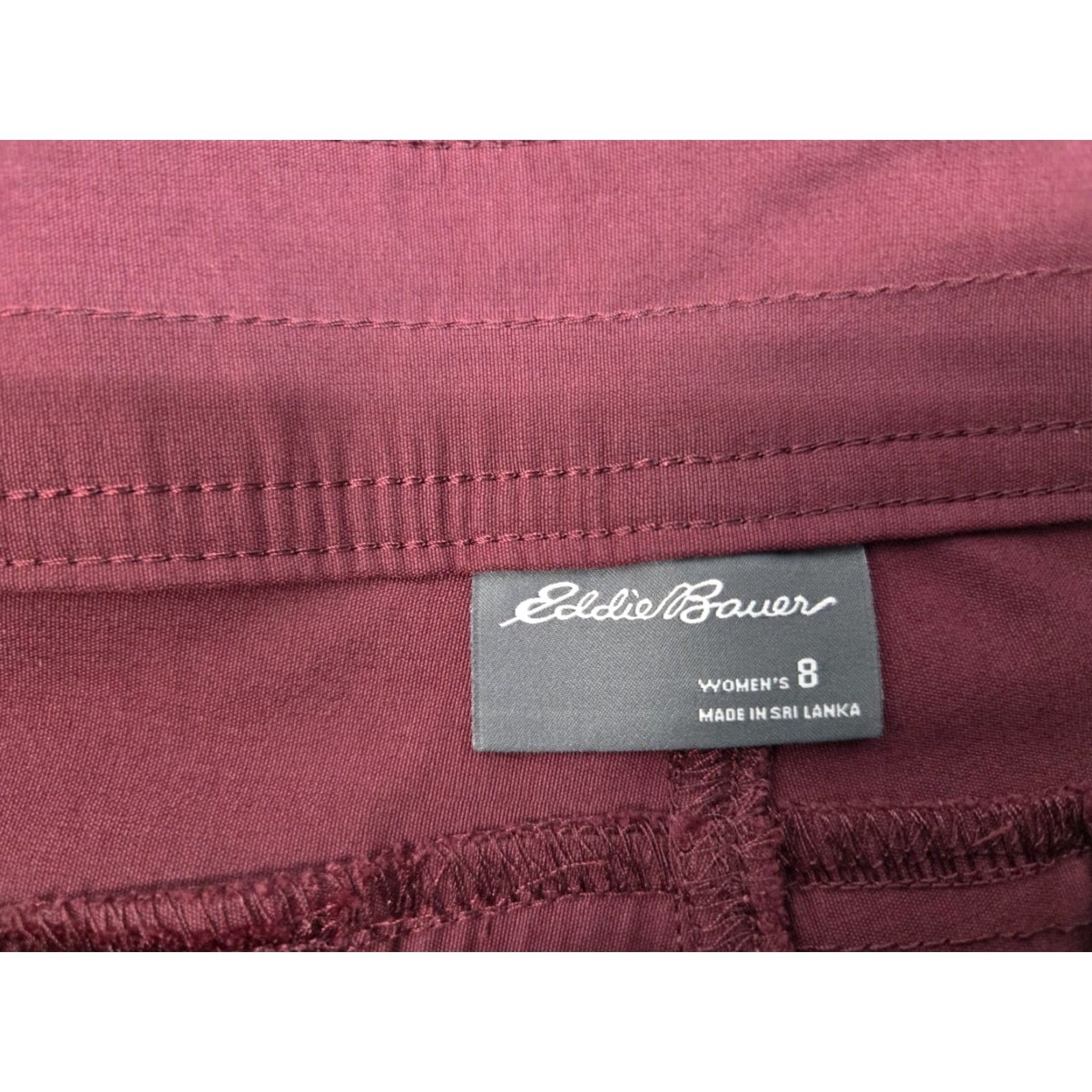 Eddie Bauer NWT Eddie Bauer Women's Bermuda Shorts Maroon 8 Stretch Nylon Spandex Rolled Hem Zip Front Flat Front Pockets Casual Outdoor Hiking Beach Womens Size 30" / US 8 / IT 44 - 3 Thumbnail
