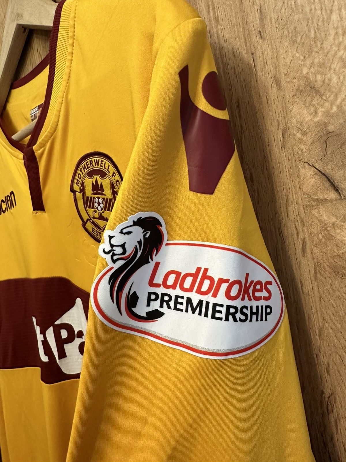 Vintage Motherwell F.C. Macron soccer jersey football kit shirt Size US XL / EU 56 / 4 - 6 Thumbnail