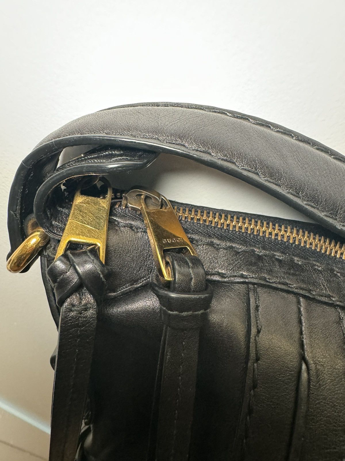 Gucci GUCCI Black Leather GG Running Medium Double G Hobo Bag Size ONE SIZE - 19 Thumbnail