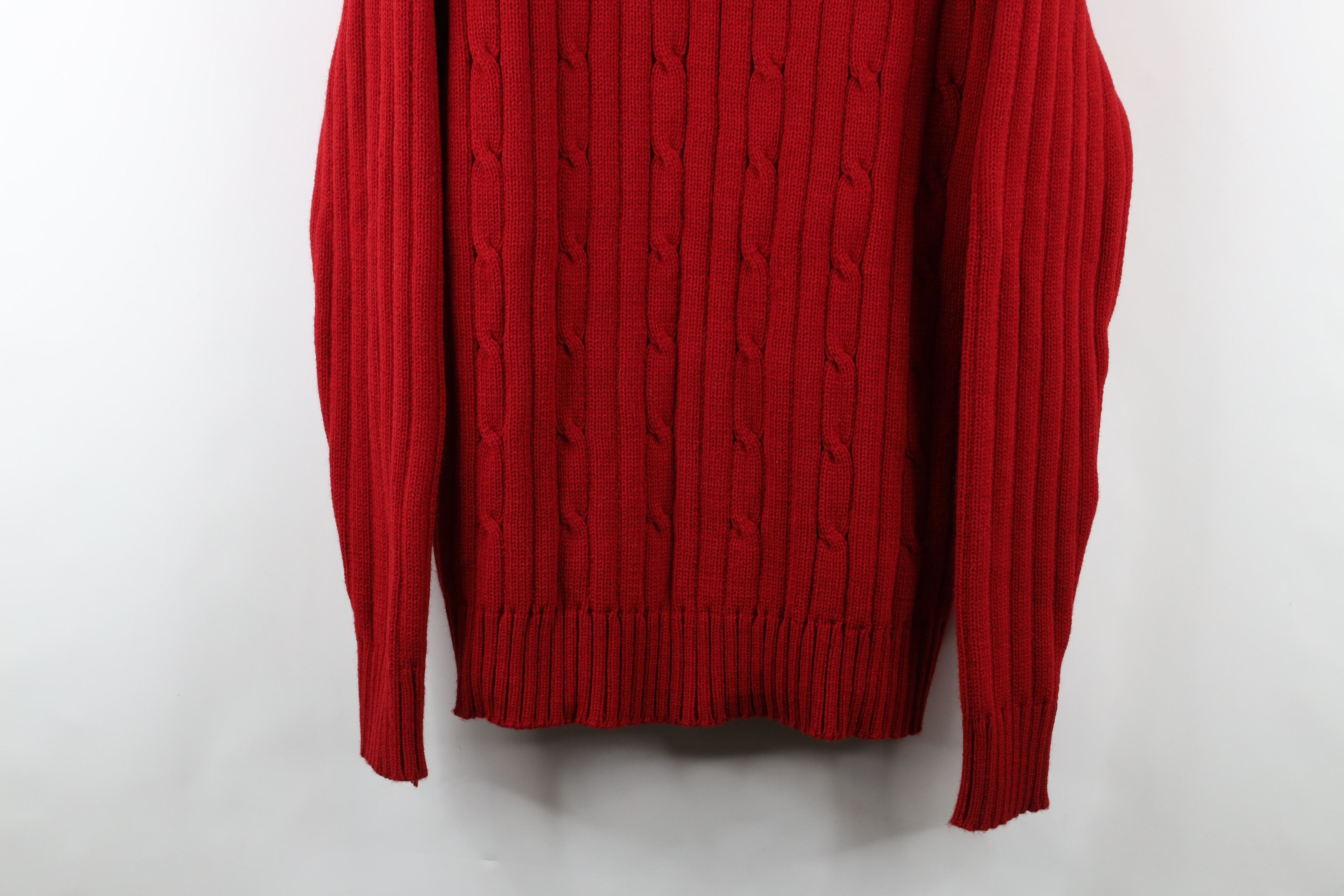 Vintage Vintage 90s Streetwear Cable Knit Crewneck Sweater Red Size US L / EU 52-54 / 3 - 3 Thumbnail