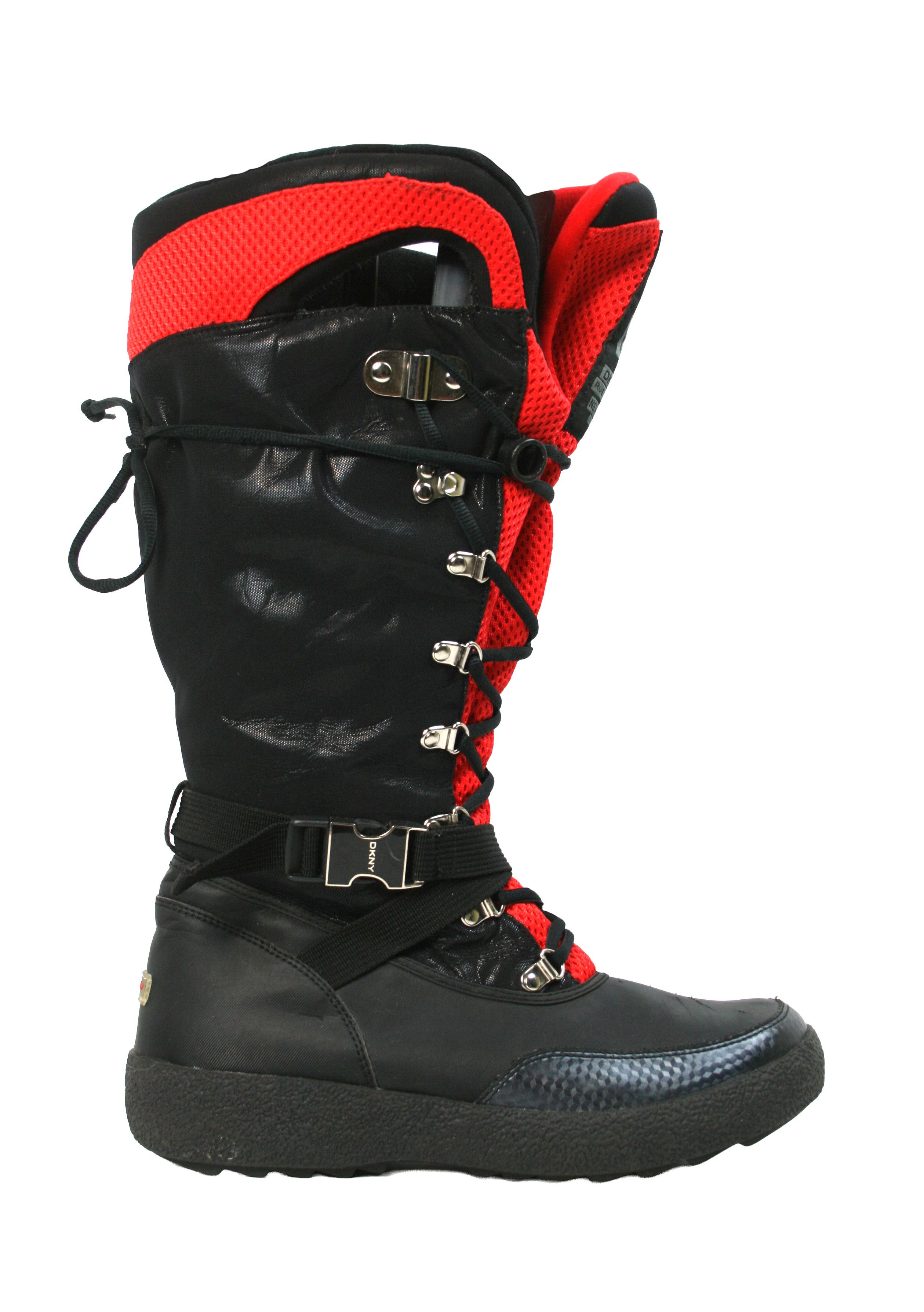 DKNY 00S Sport Winter Moto Y2K Knee High Boots Vintage Size US 10 / IT 40 - 2 Thumbnail