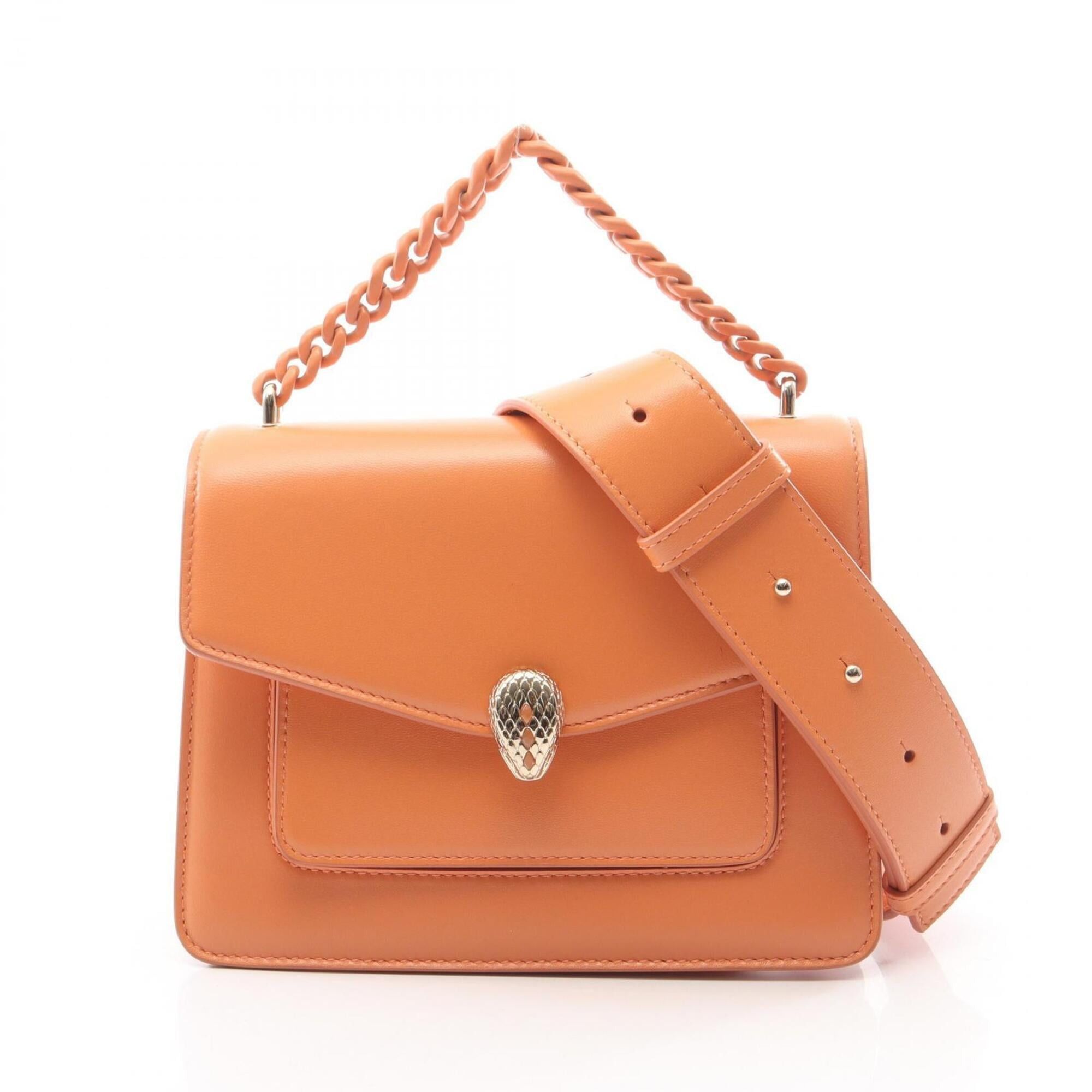 Bvlgari Bulgari BVLGARI Serpenti Forever 2-Way Handbag, Leather, Women's, Orange Size ONE SIZE - 1 Thumbnail