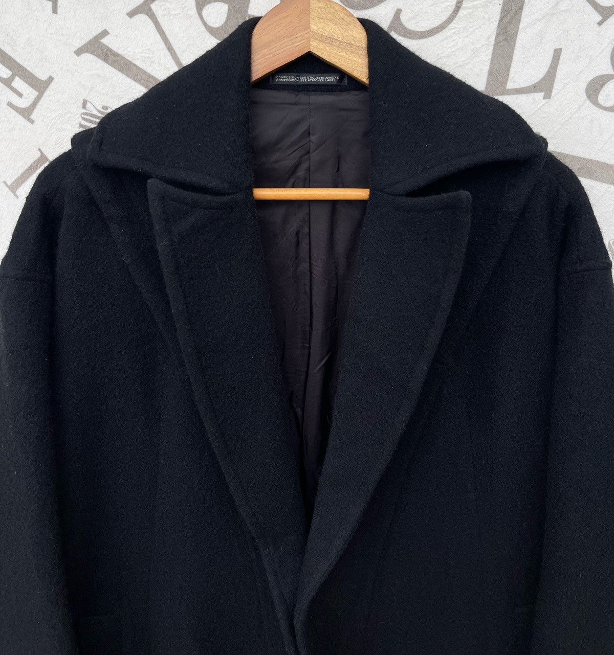 Yohji Yamamoto 🔥 A/W 2009 YOHJI YAMAMOTO WOOL OVER-COAT RARE DESIGN Size US M / EU 48-50 / 2 - 12 Thumbnail