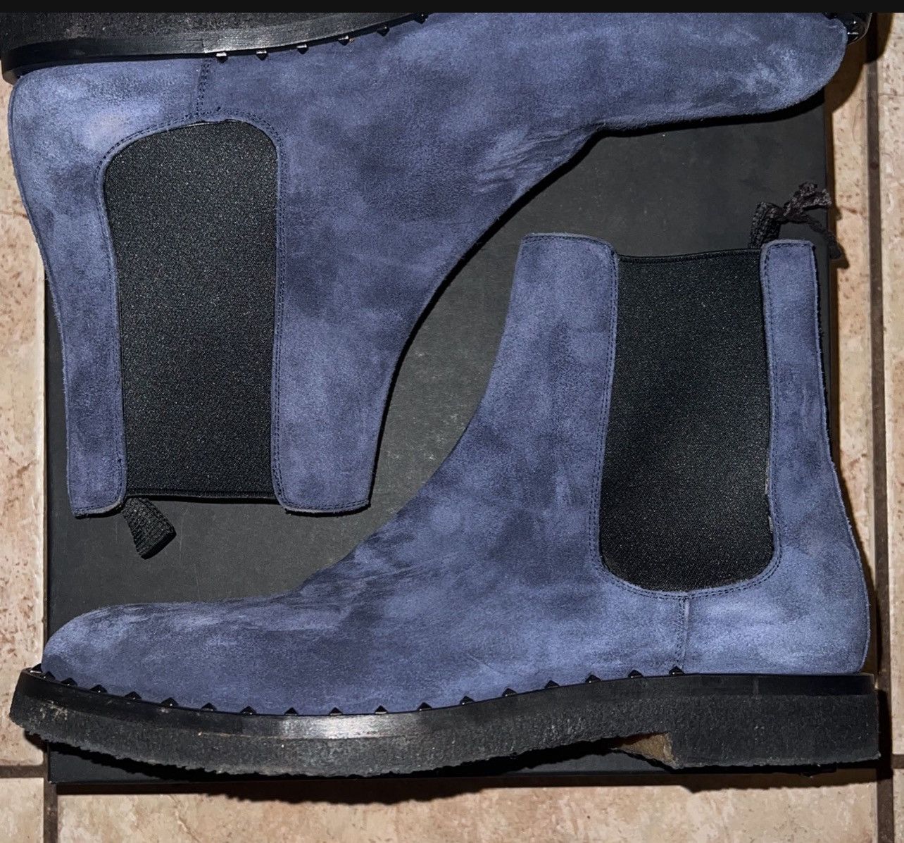 Valentino Valentino Navy Blue Suede Boots/Shoes Size US 9.5 / EU 42-43 - 2 Thumbnail
