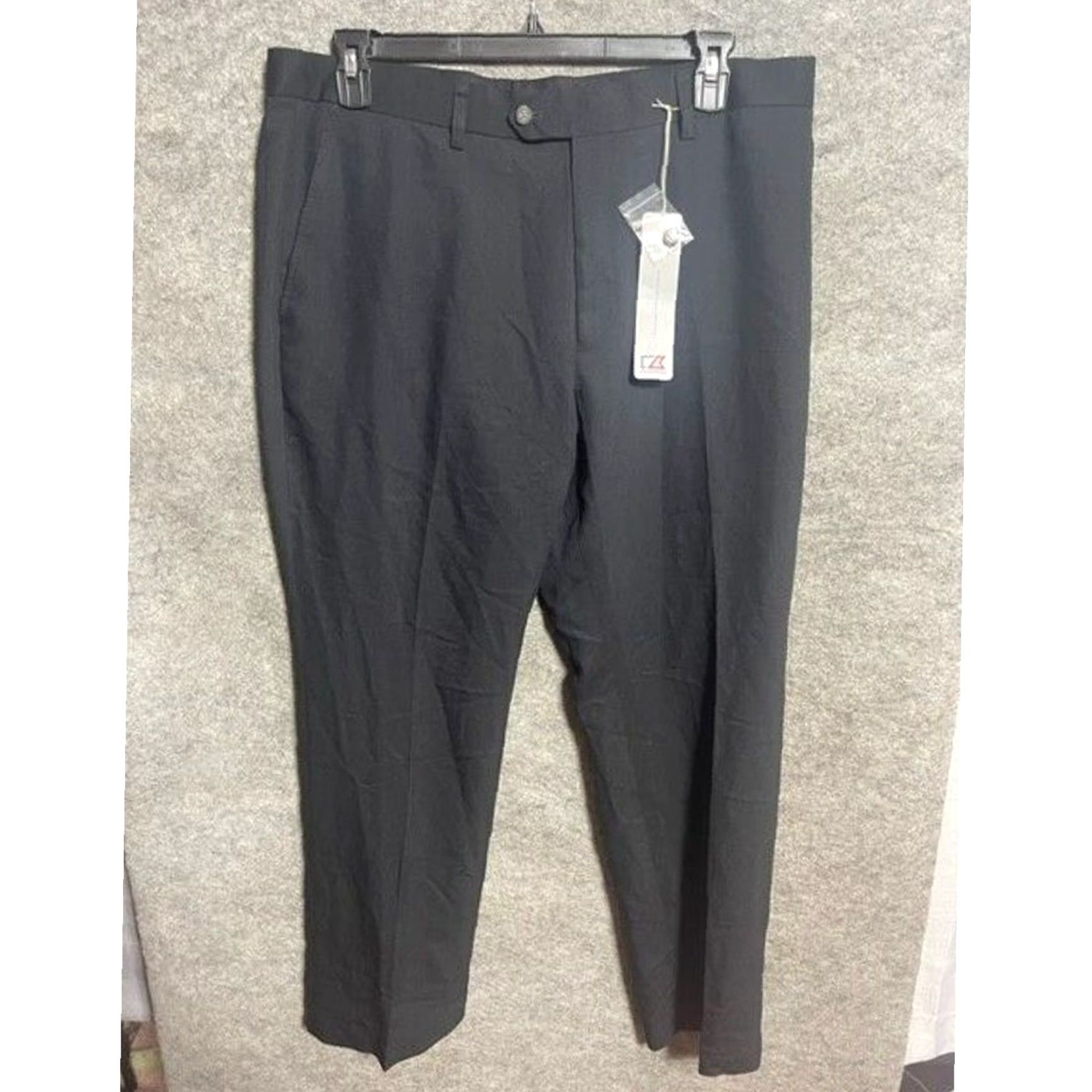 Cutter & Buck Cutter & Buck Dress Pants 38x32 Dress Pants Black 38 Regular Flat Front Solid Polyester Blend Dress Pants Mens Business Casual Formal Size US 38 / EU 54 - 2 Thumbnail