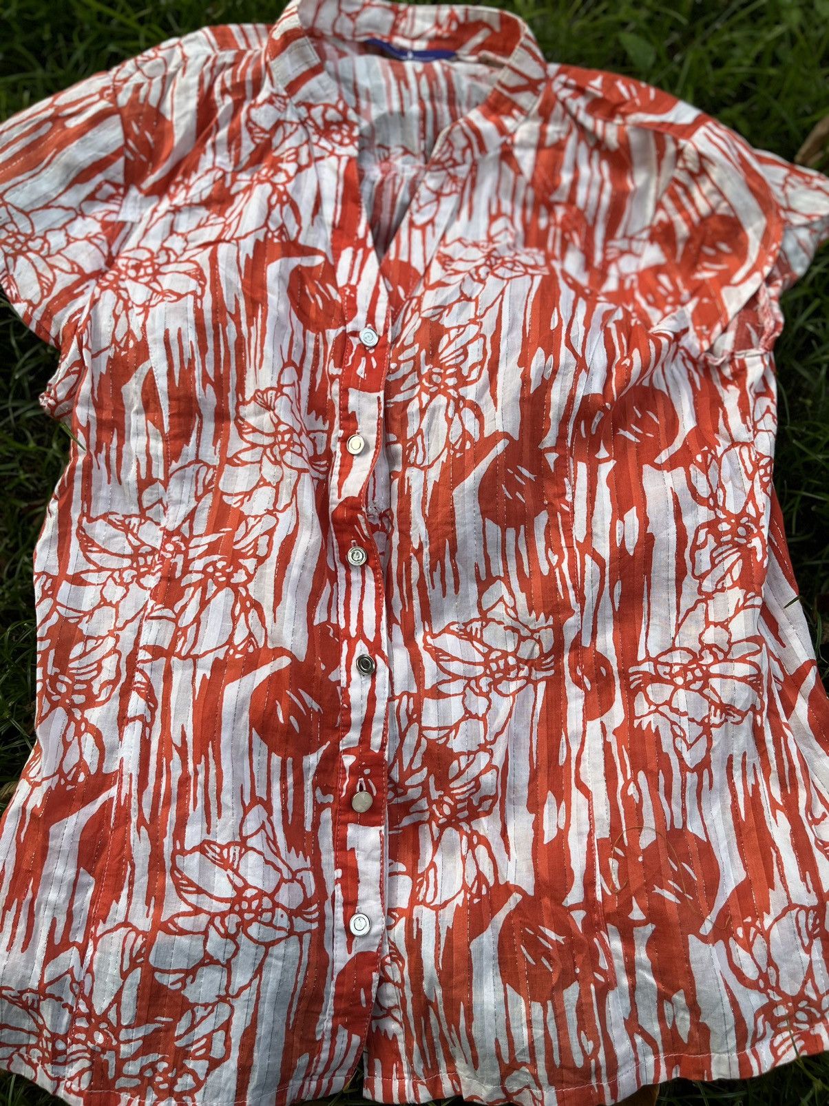 Japanese Brand Olivia Hassler Blouse Full Flower Shirt Size M / US 6-8 / IT 42-44 - 3 Thumbnail