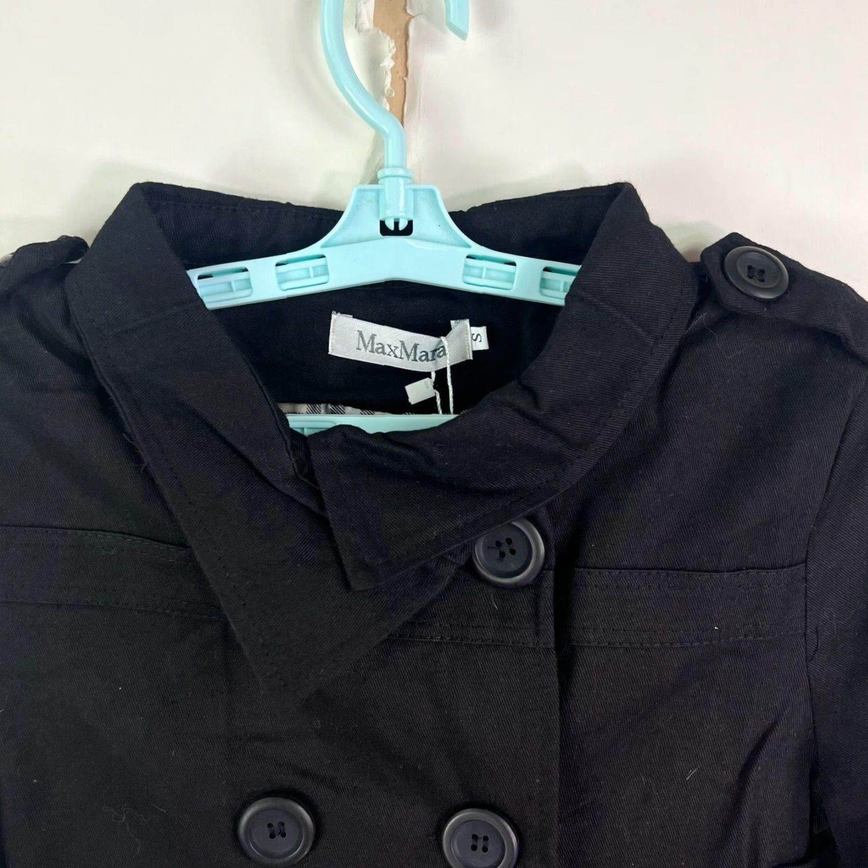 Max Mara Max Mara Double Breasted Short Trench Coat Womens Jr Size L Black Size 36" / US 14 / IT 50 - 2 Thumbnail