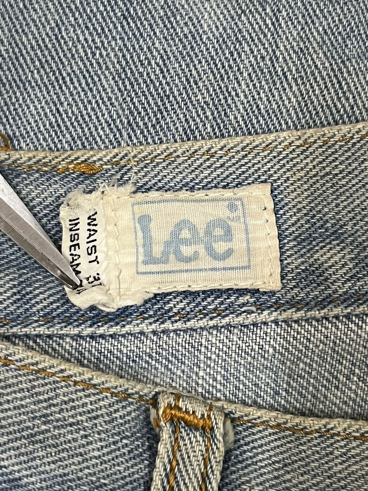 Lee Vintage 90s Lee Yellow Mud Washed Loose Fit Jeans Size US 30 / EU 46 - 10 Thumbnail