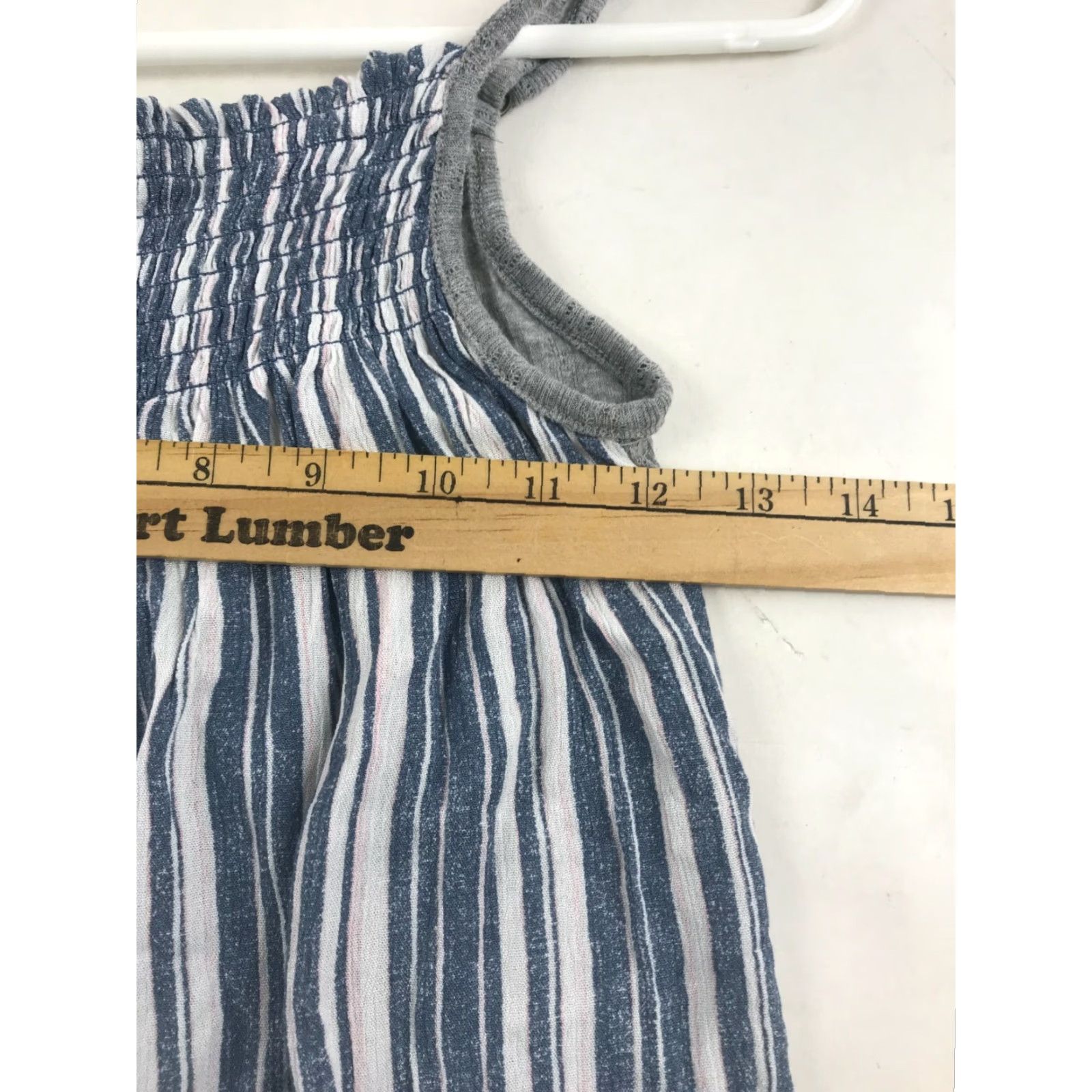 Vintage Rewind Tank Top Women's XS Blue & Gray Striped Sleeveless Elastic Blouse Shirt Size XS / US 0-2 / IT 36-38 - 3 Thumbnail