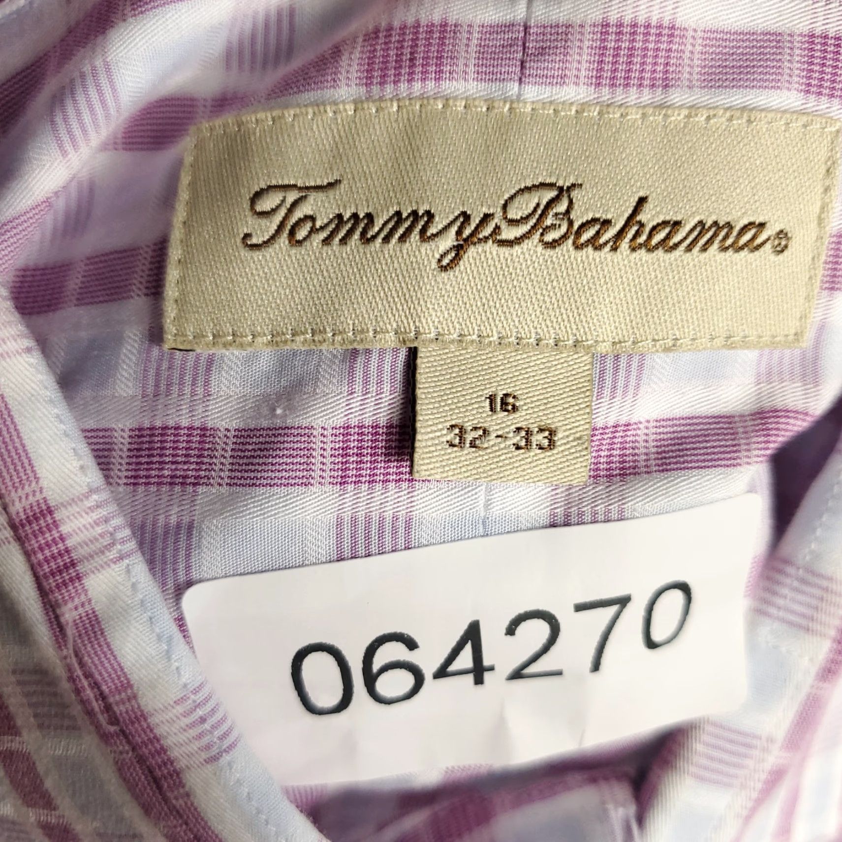 Tommy Bahama Tommy Bahama Shirt Mens 16 Purple Plaid Long Sleeve Button Up 100% Cotton Size 42R - 7 Thumbnail