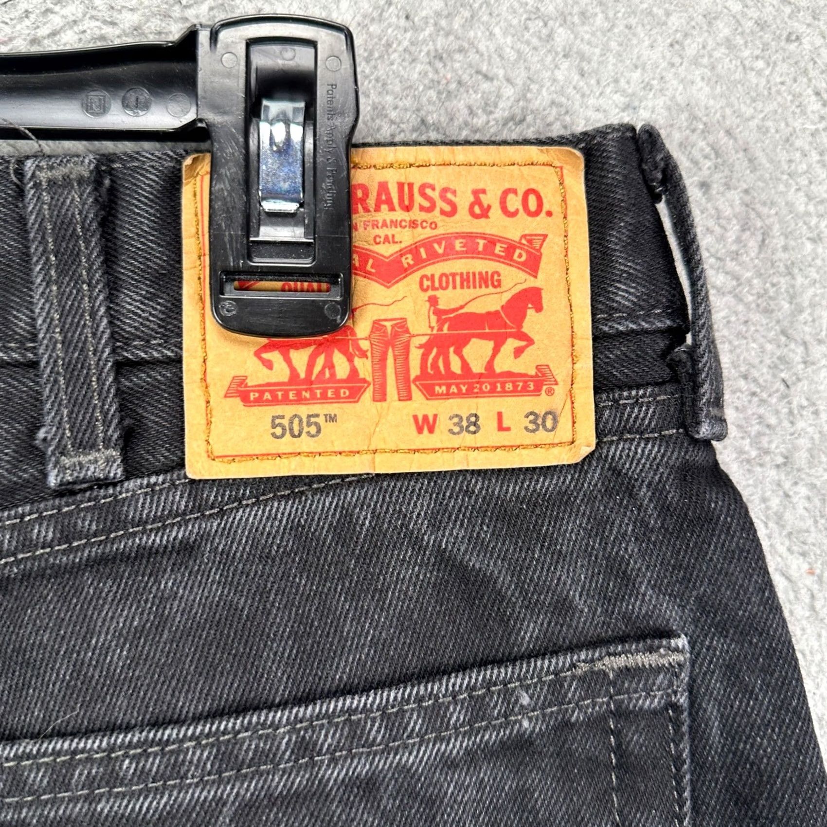 Levi's Levi's 505 Jeans Straight Mens 38X30 Black Dark Wash Red Tab 5 Pockets Denim Size US 38 / EU 54 - 3 Thumbnail