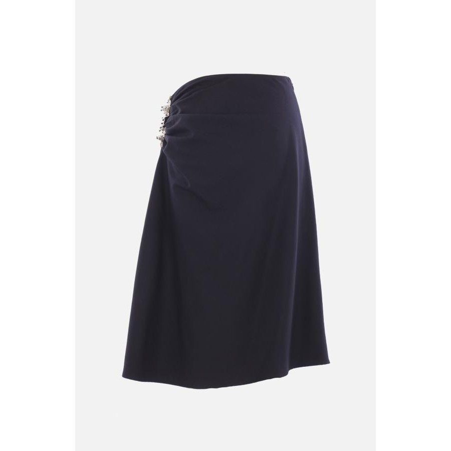 Dries Van Noten DRIES VAN NOTEN Navy Sovora Wool Midi Skirt New & Authentic Size 28" / US 6 / IT 42 - 2 Thumbnail