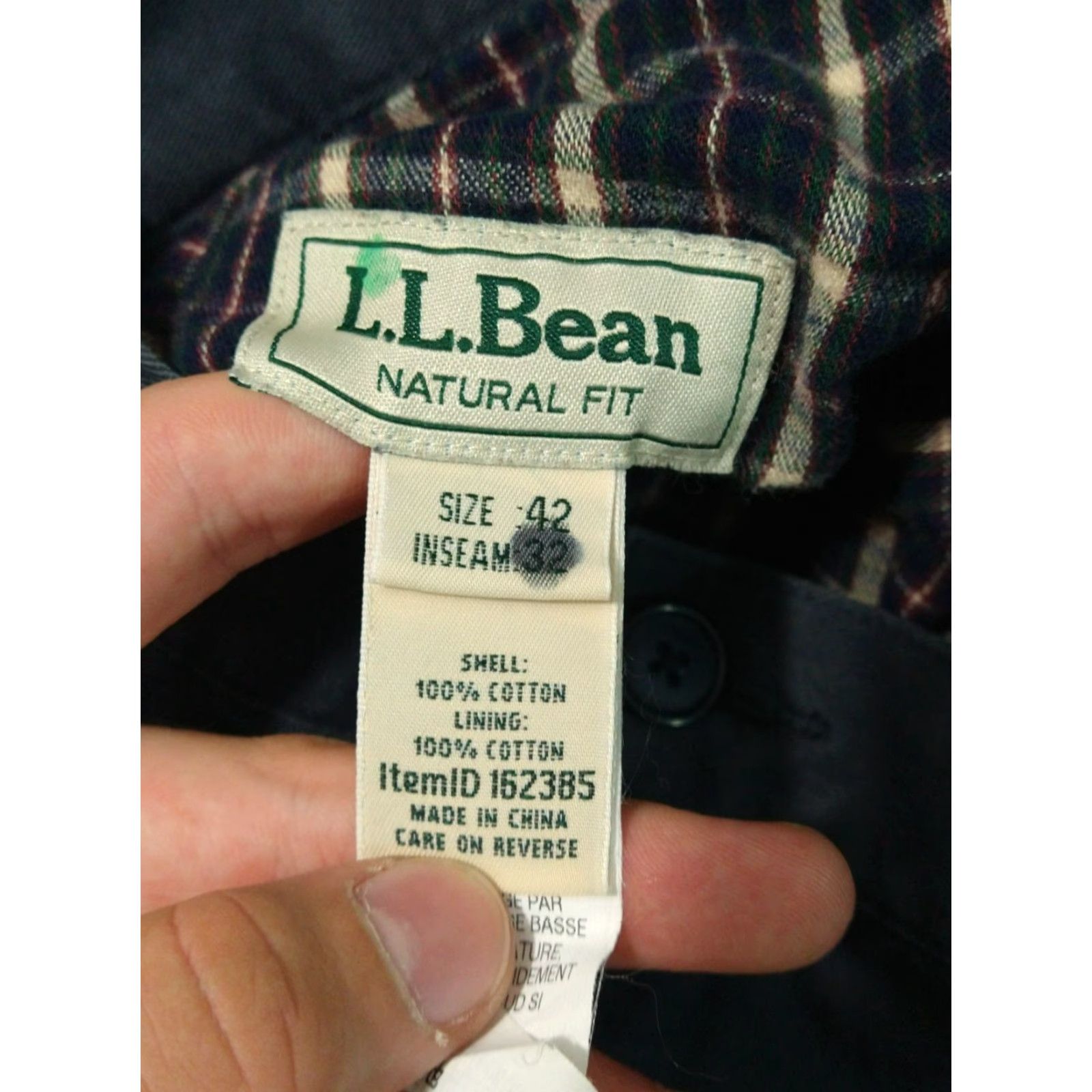 Vintage LL Bean Pants Mens 42x27 Gray Chino Flat Front Lined Tapered Pocket Slash 27 In Inseam 42 Waist Regular 100% Cotton Casual Travel Mens Size US 42 / EU 58 - 7 Thumbnail