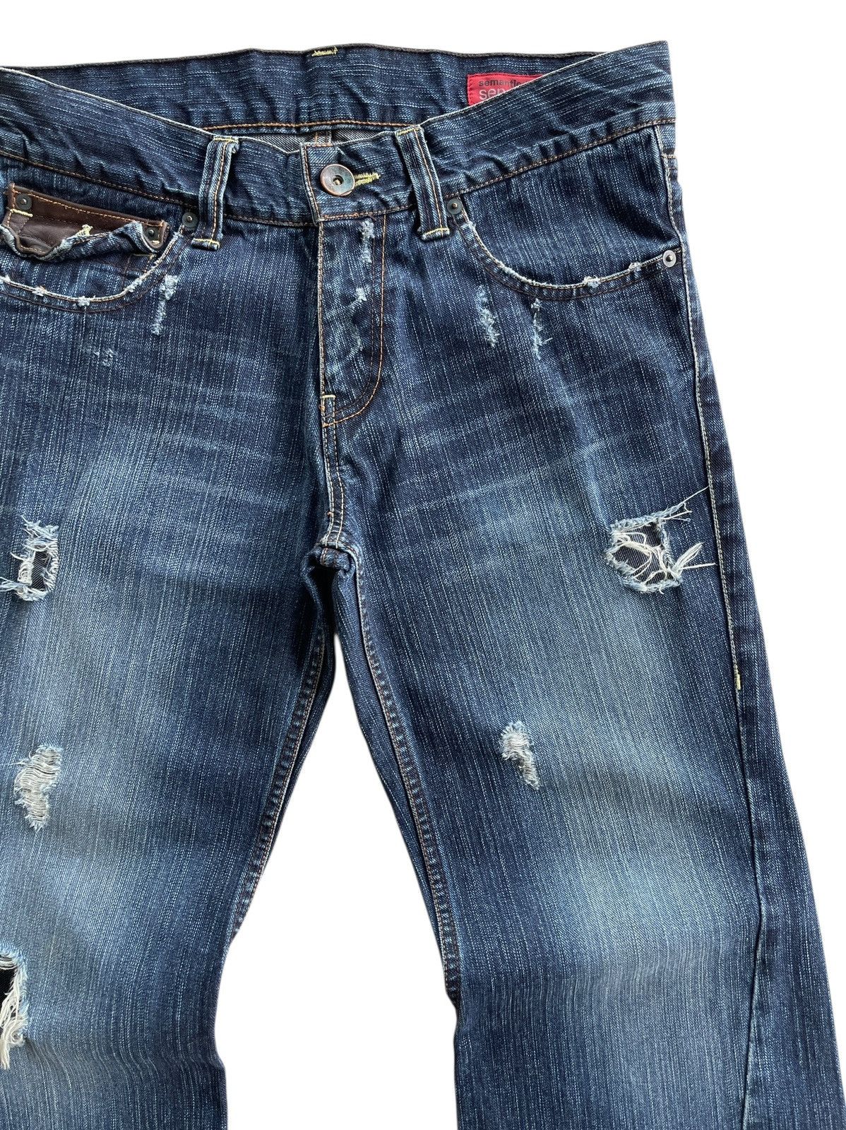 semanticdesign SemanticDesign Distressed Twisted Flare Denim Size US 33 - 6 Thumbnail