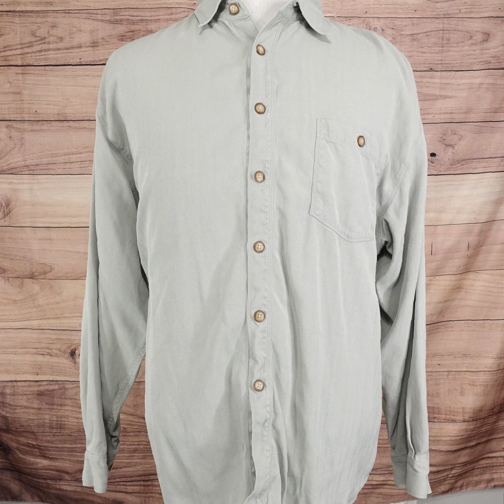 Tommy Bahama Tommy Bahama Shirt Mens XL Green Silk Long Sleeve Button-Up Relax Mens Size US XL / EU 56 / 4 - 3 Thumbnail